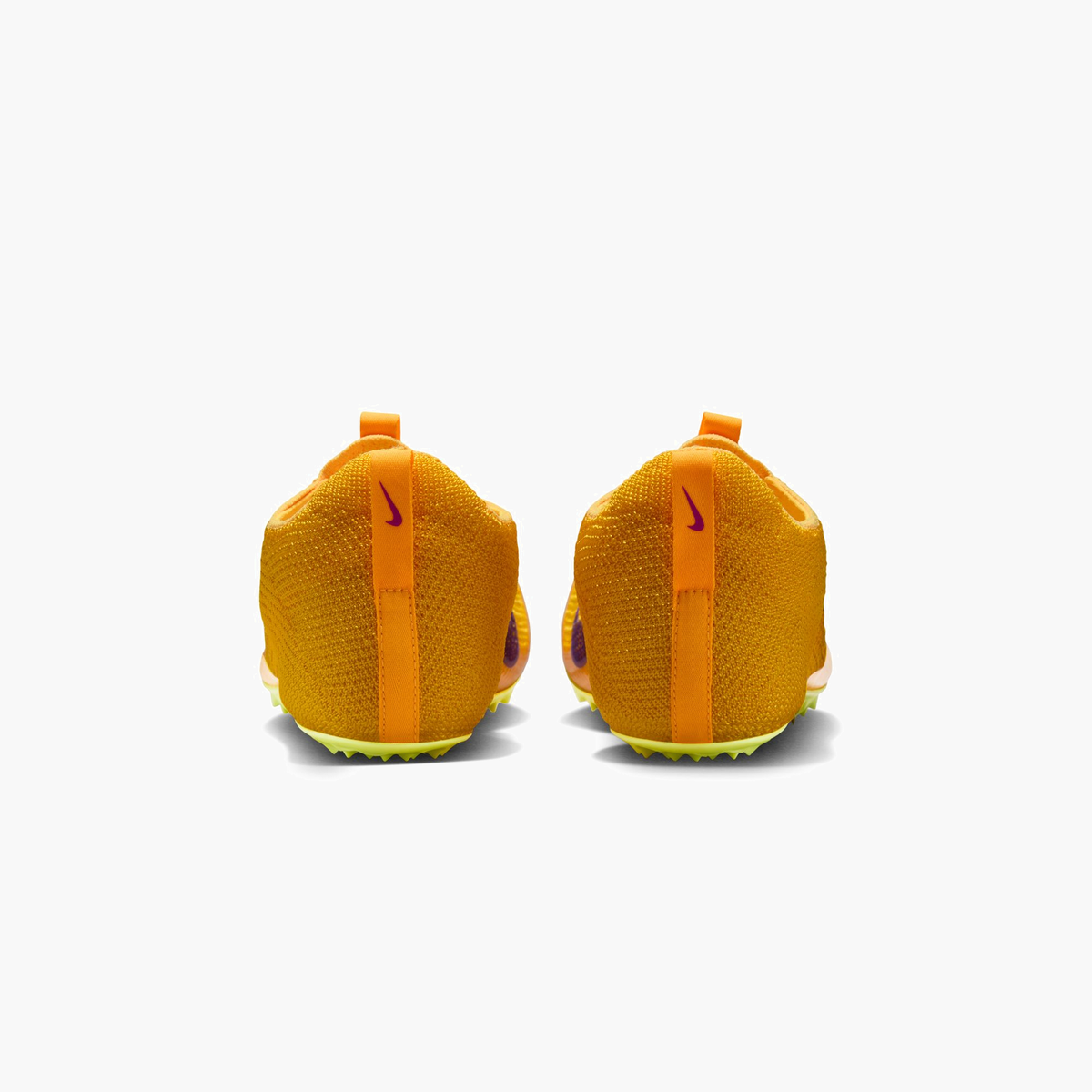 Heel angle shot of All Gender Superfly Elite 2 in Citron Pulse / Volt Ice-Laser Orange-Indigo Burst