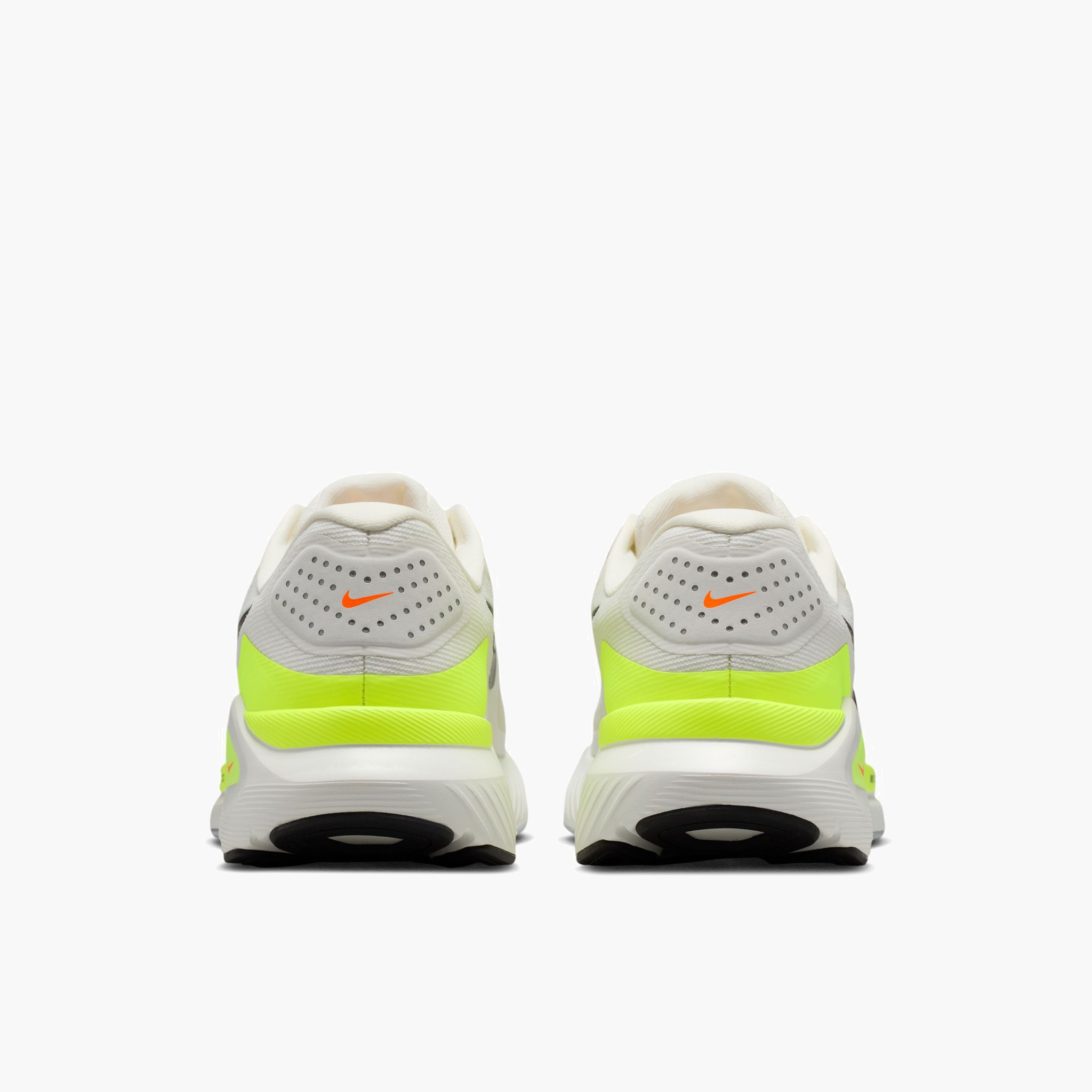 Heel angle shot of Men's Structure 26 in Summit White / Black-Volt-Total Orange