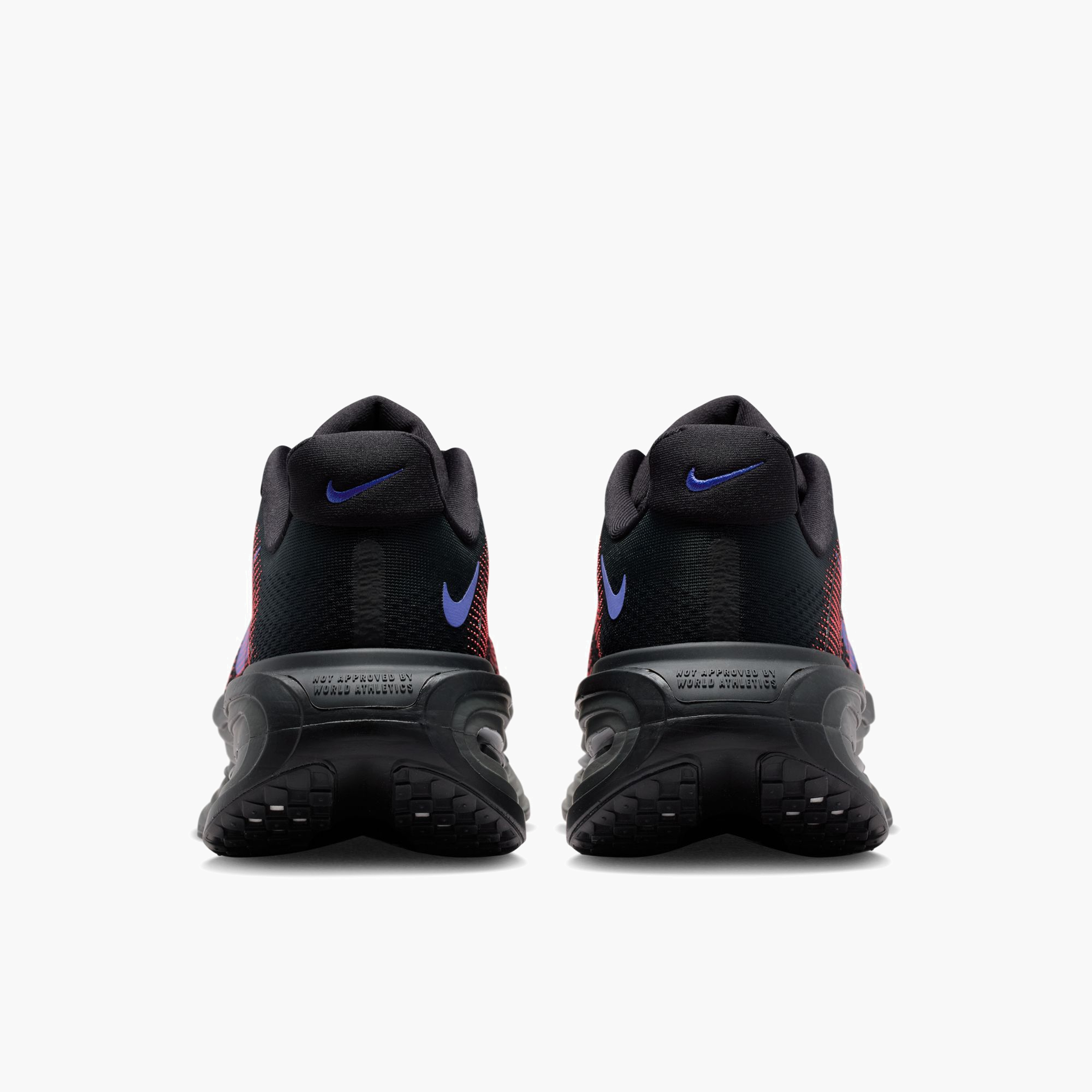 Heel angle shot of Women's Vomero Premium in Black / Sapphire-Hot Lava-Anthracite