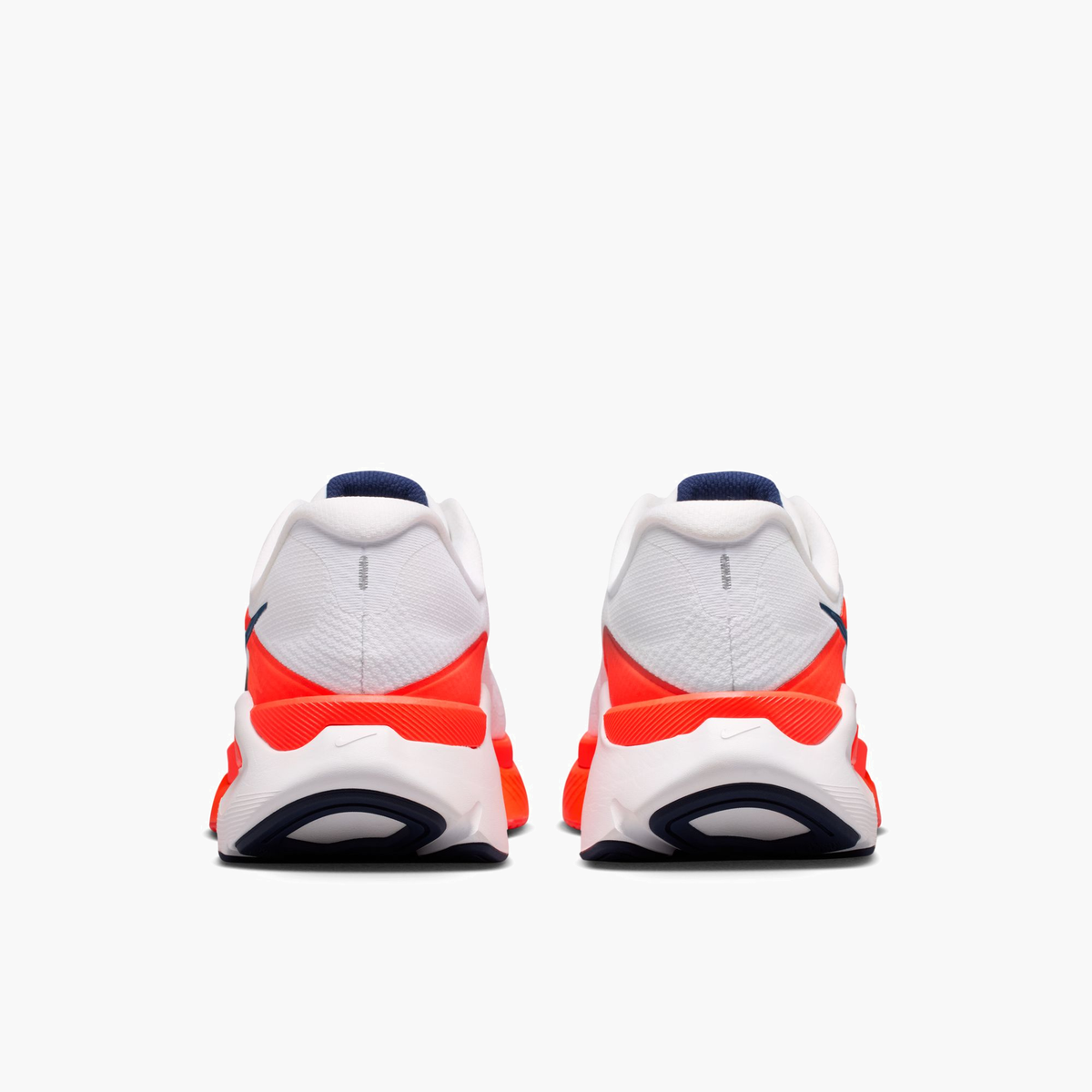 Heel angle shot of Men's Structure Plus in White / Midnight Navy-Bright Crimson