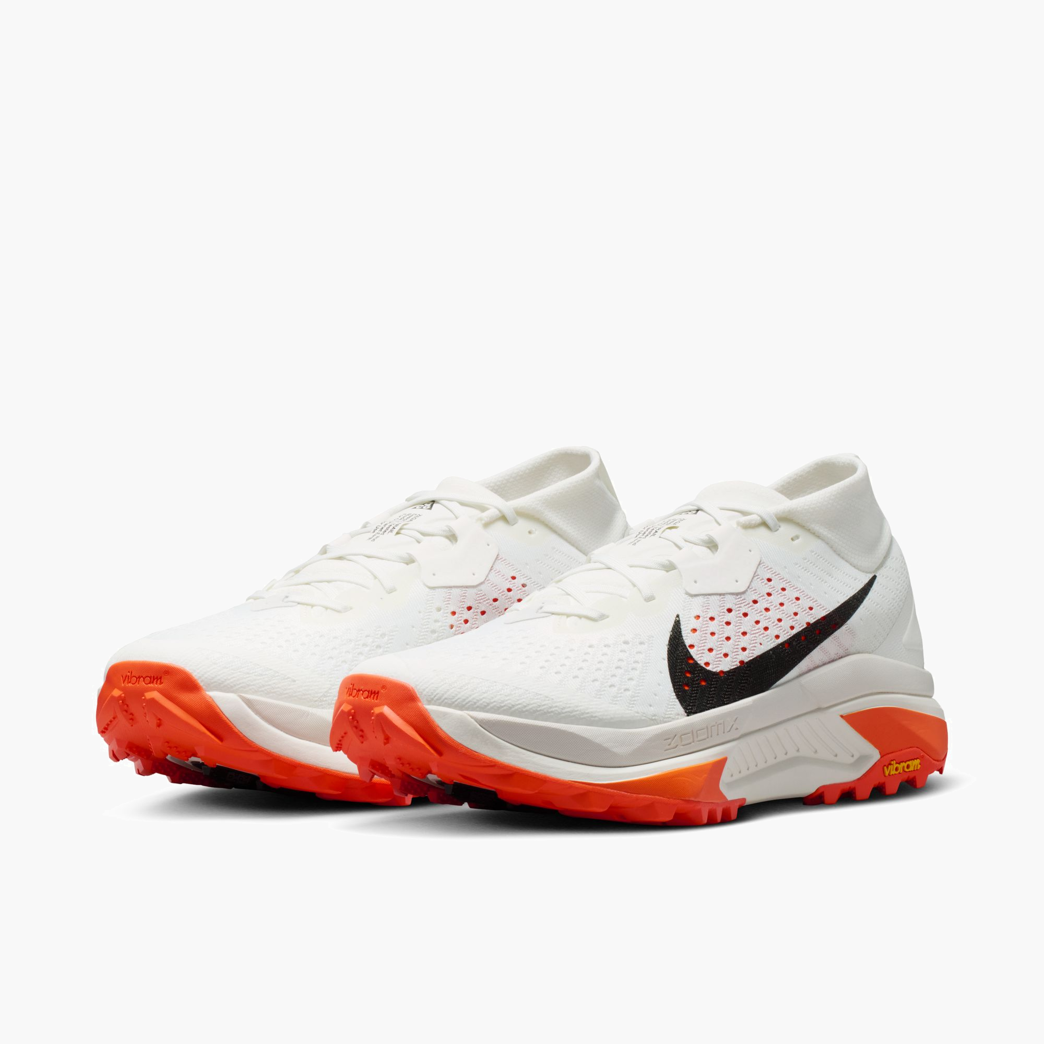 Heel angle shot of Men's ACG Zegama in Summit White / Black-Phantom-Safety Orange