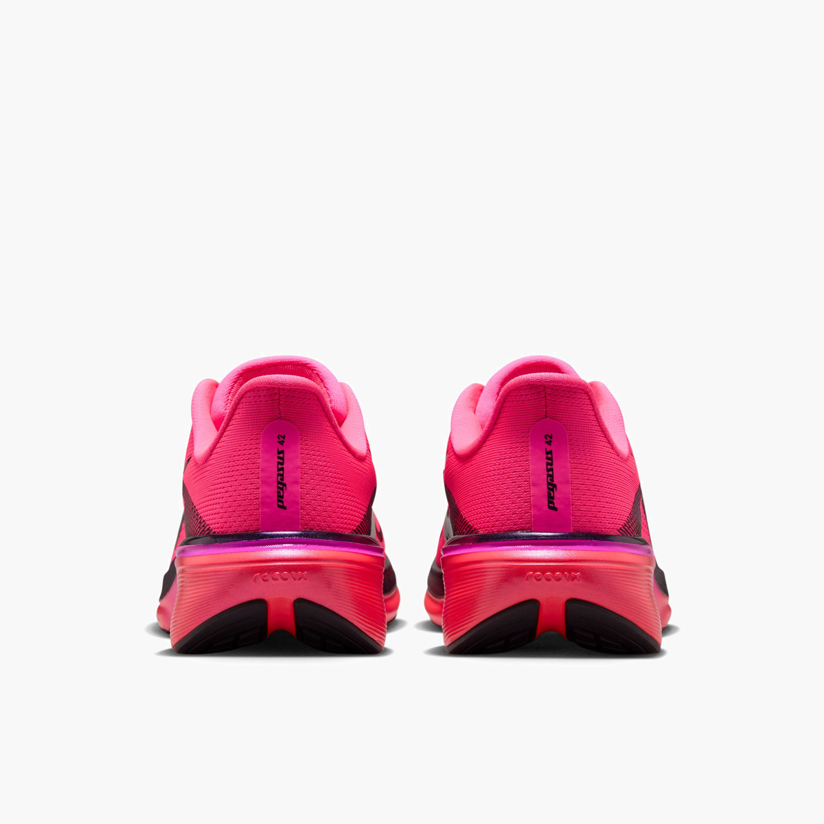 Heel angle shot of Women's Pegasus 42 in Hyper Pink / Black-Laser Crimson