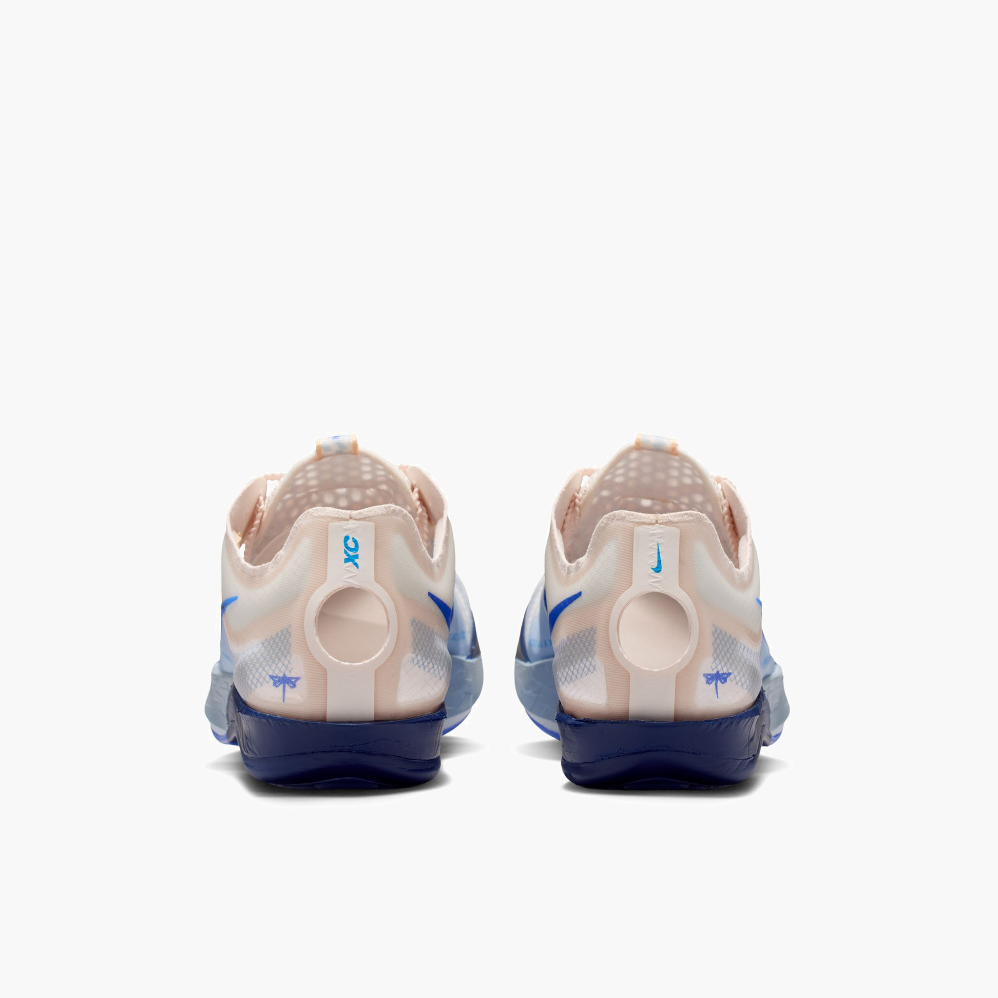 Heel angle shot of All Gender Dragonfly XC 2 in Chalk / Racer Blue-blue Void