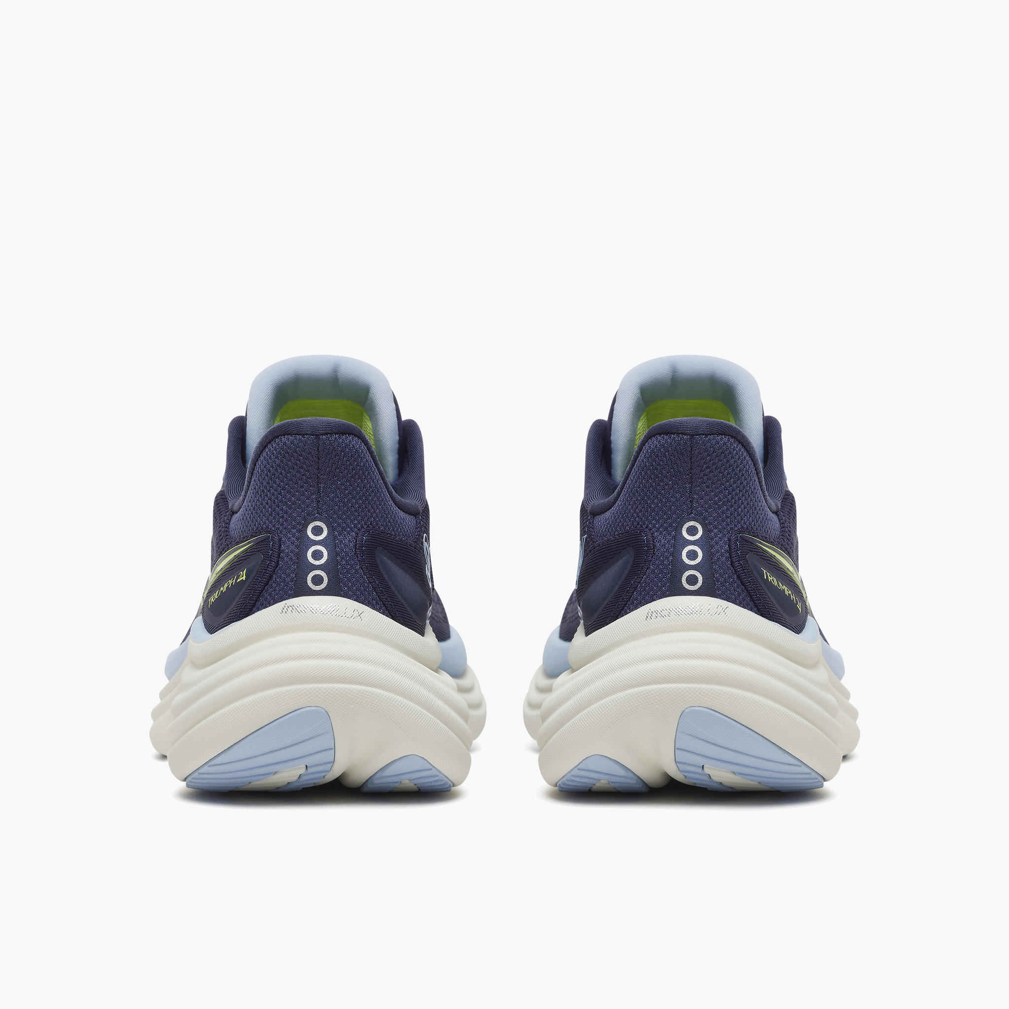 Heel angle shot of Women's Triumph 24 in Naval / Quartz