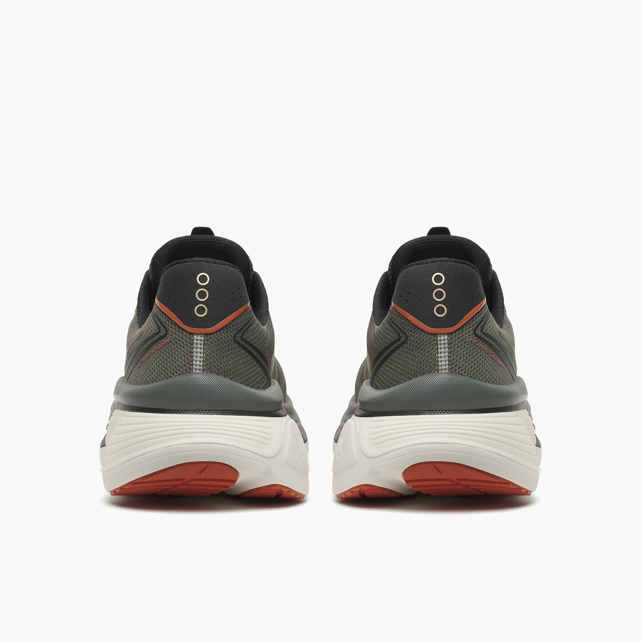 Heel angle shot of Men's Hurricane 26 in Fatigue / Blac