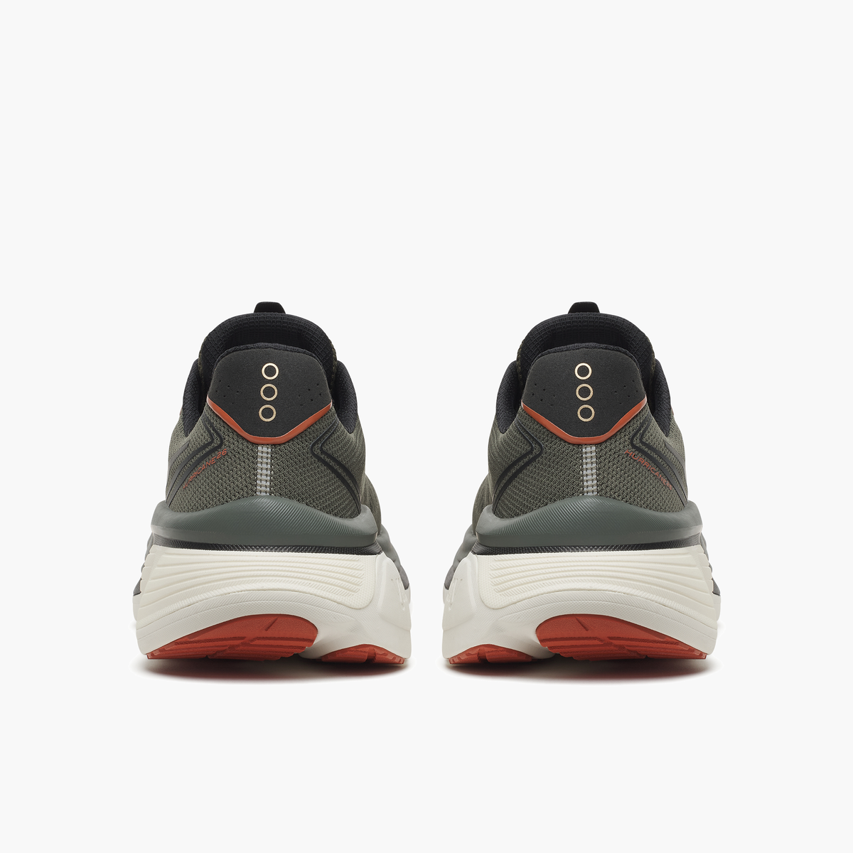 Heel angle shot of Men's Hurricane 26 in Fatigue / Blac