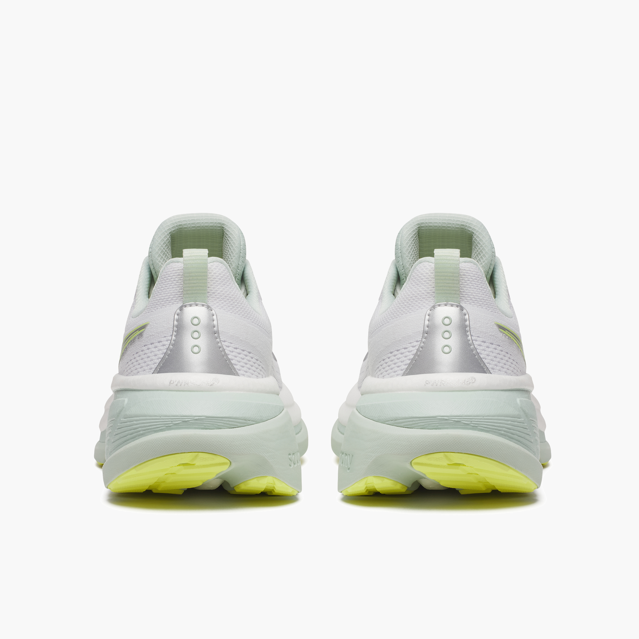Heel angle shot of Women's Hurricane 25 in White / Mist