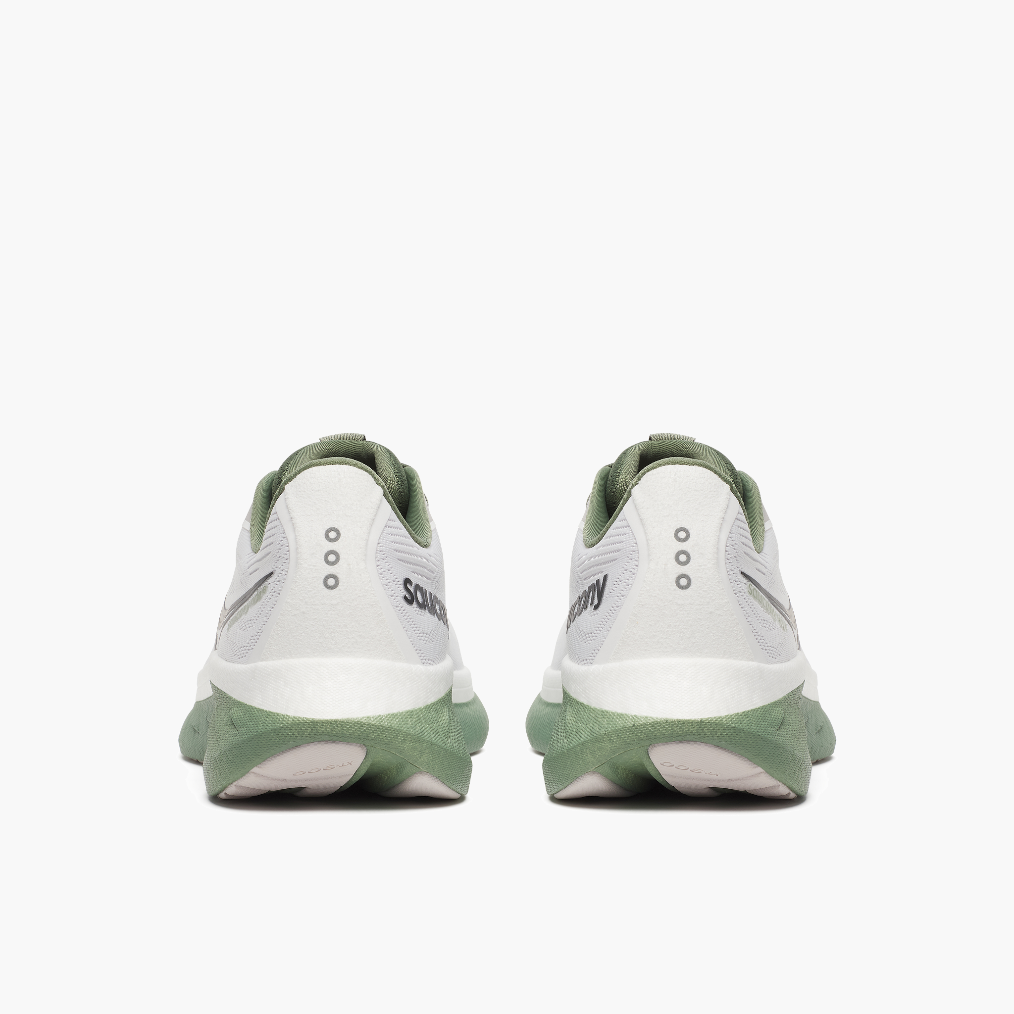 Heel angle shot of Men's Ride 18 in White/olivine