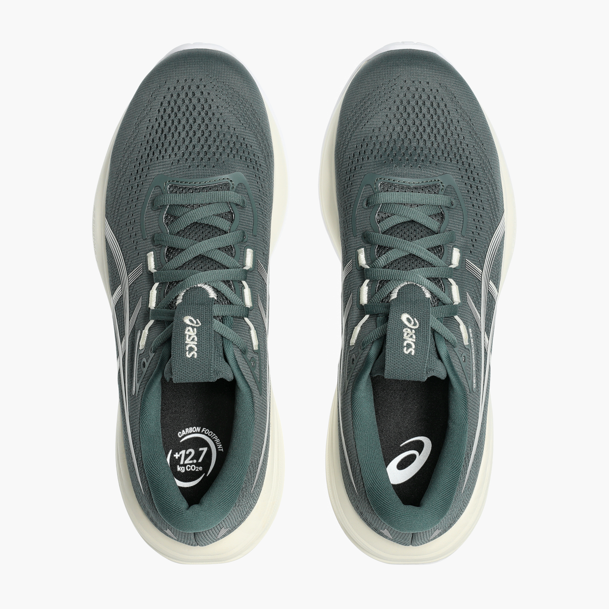 Overhead angle shot of Men's Gel-Cumulus 28 in Dusty Fern / Ivory