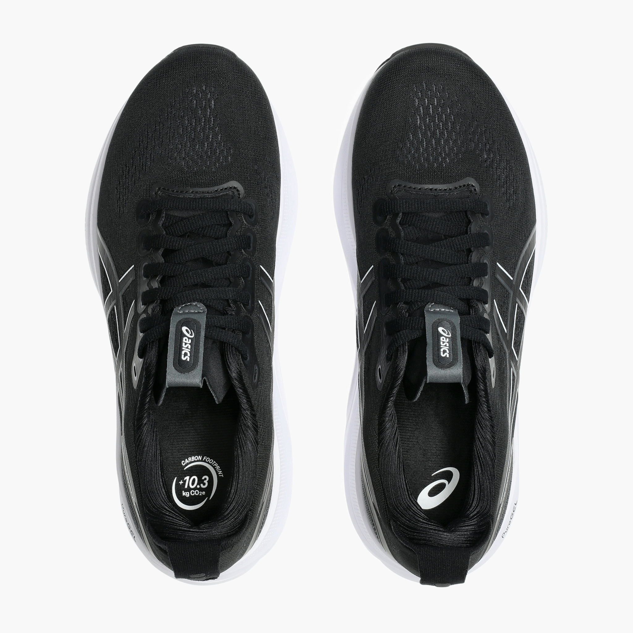 Overhead angle shot of Women's Gel-Kayano 32 in Black / White