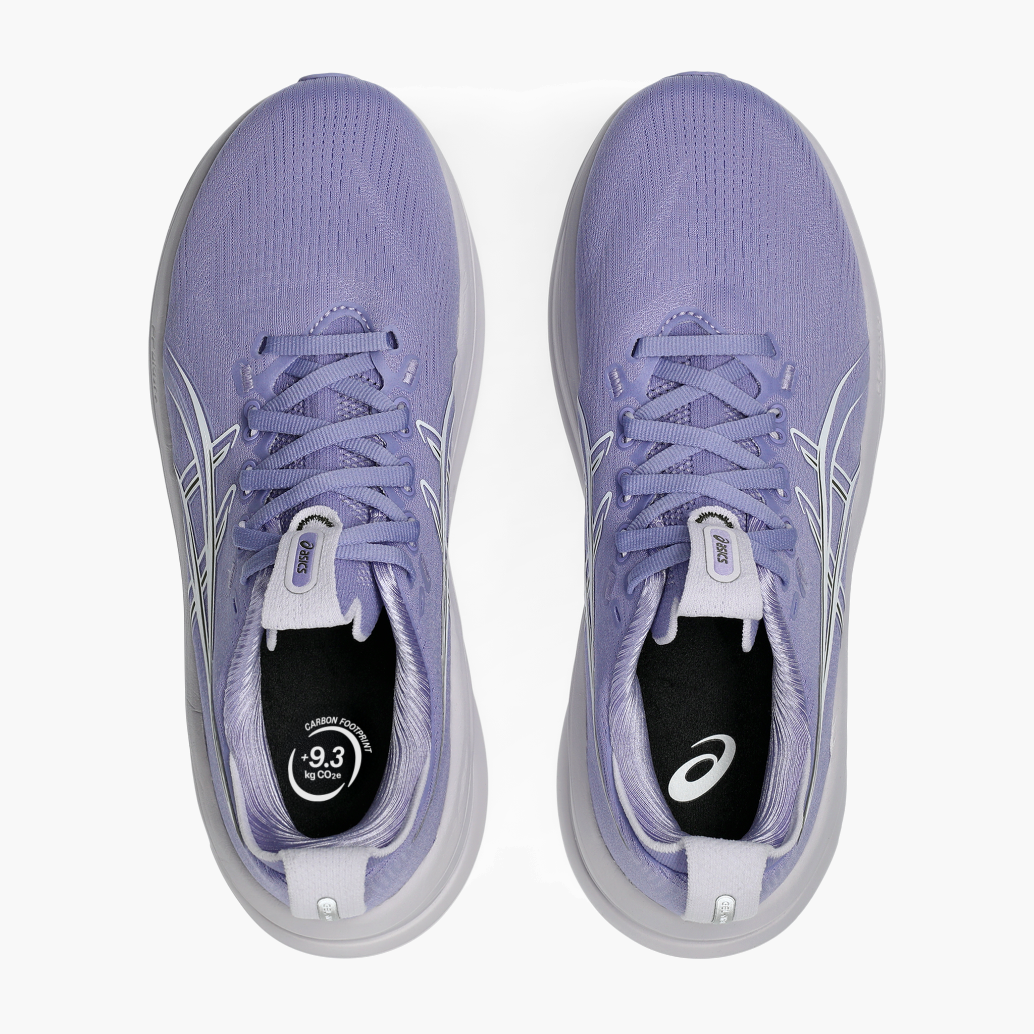 Overhead angle shot of Women's Gel-Nimbus 28 in Bluebell / White