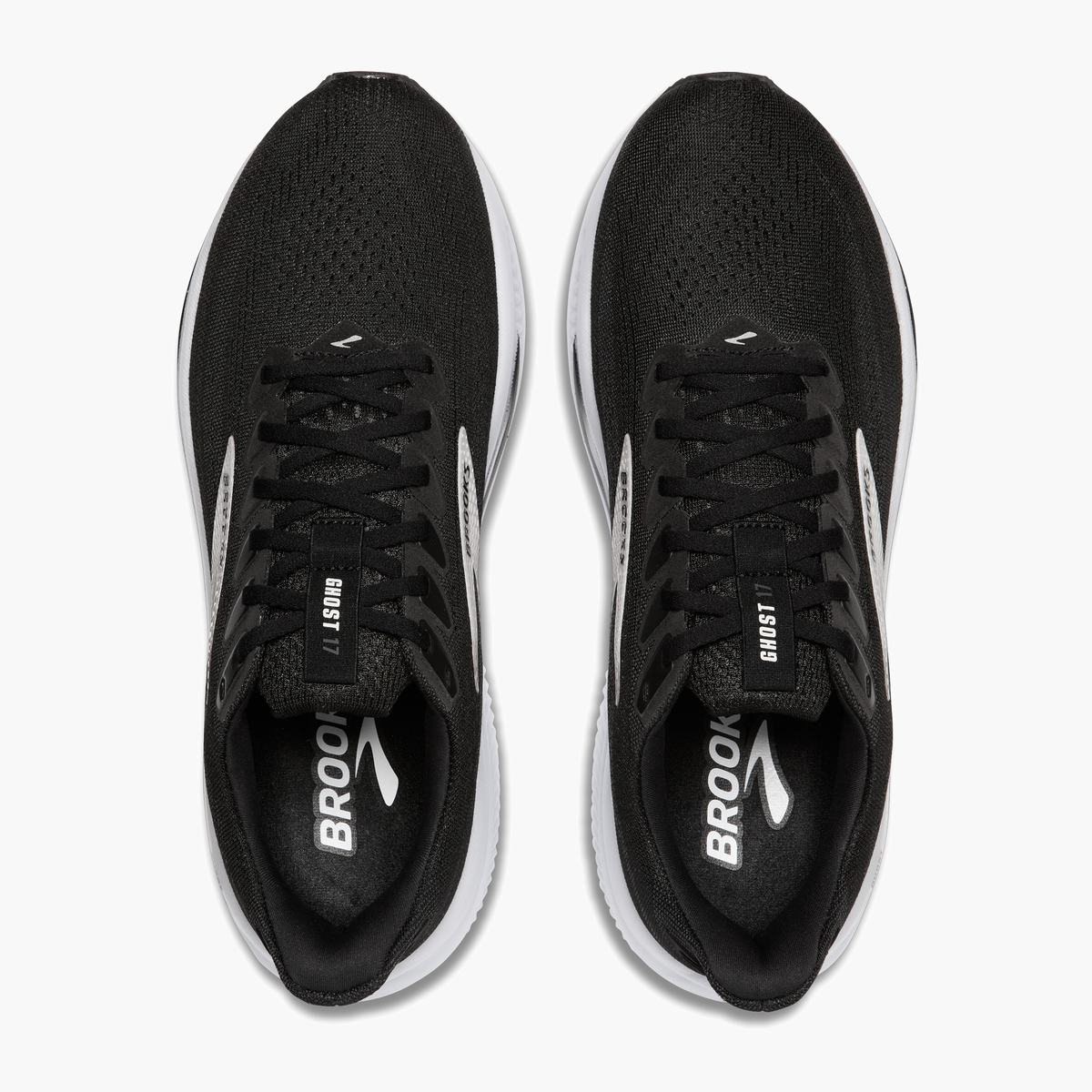 Overhead angle shot of Men's Ghost 17 in Black / Grey / White
