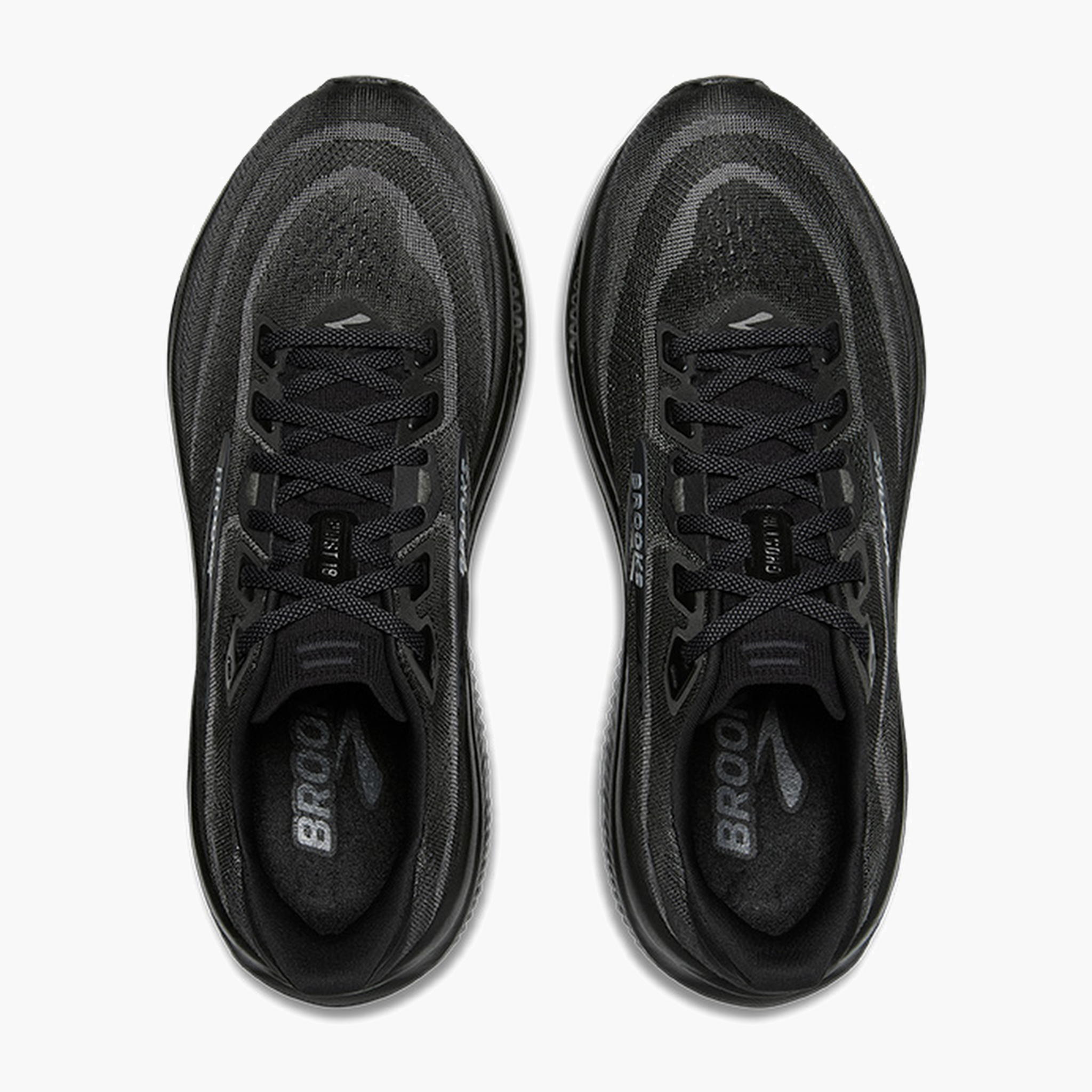 Overhead angle shot of Men's Ghost 18 in Black / Black / Ebony