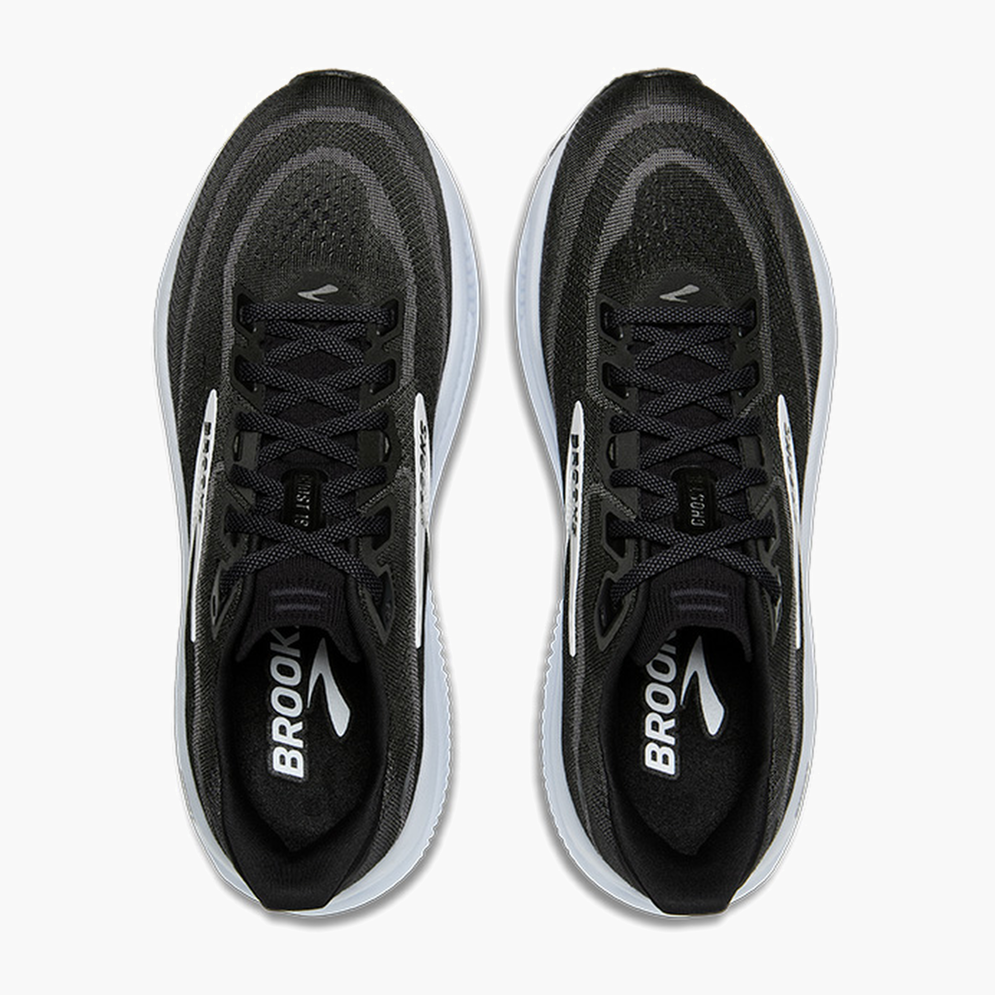 Overhead angle shot of Men's Ghost 18 in Black / Grey / White