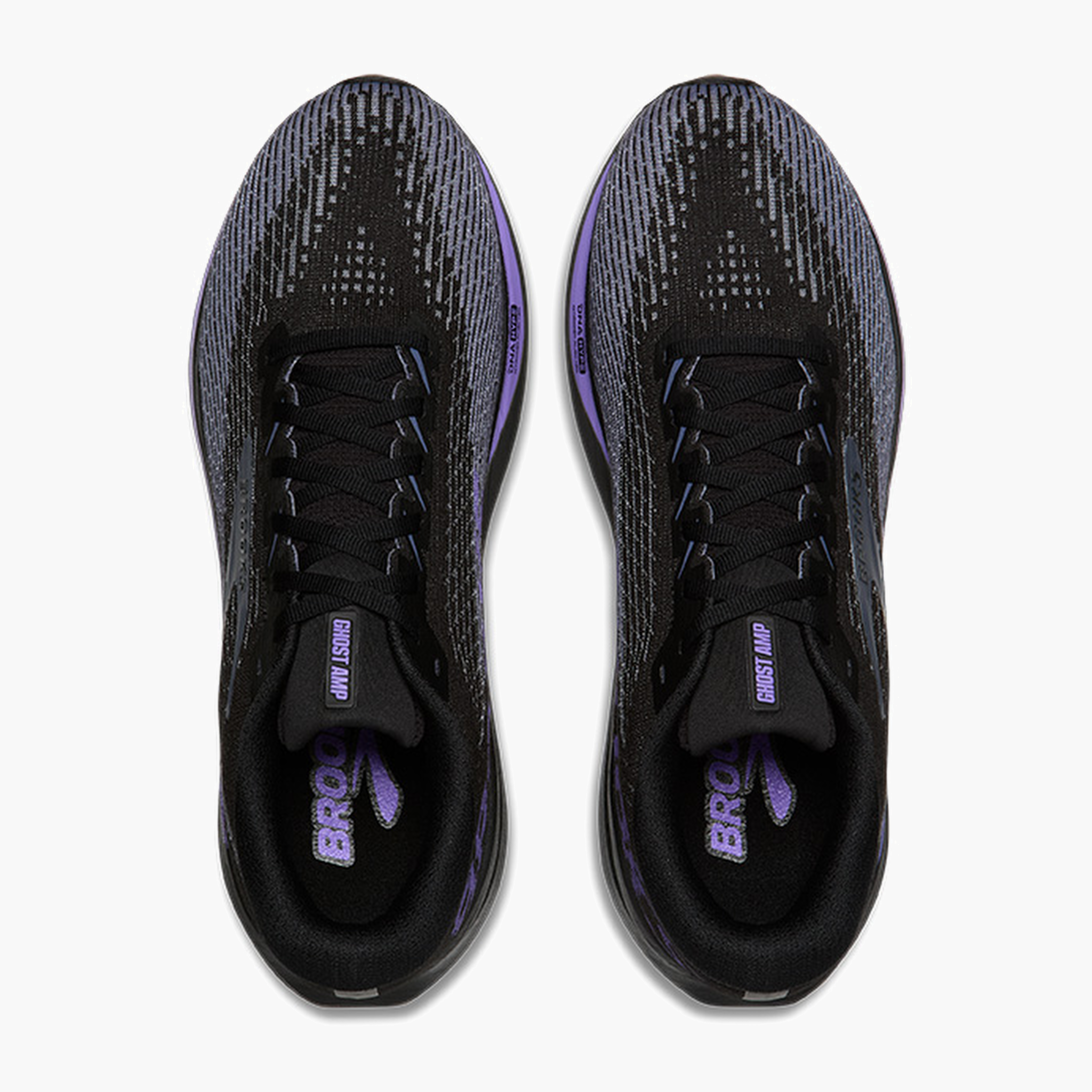 Overhead angle shot of Men's Ghost Amp in Black / Grey / Purple Hebe