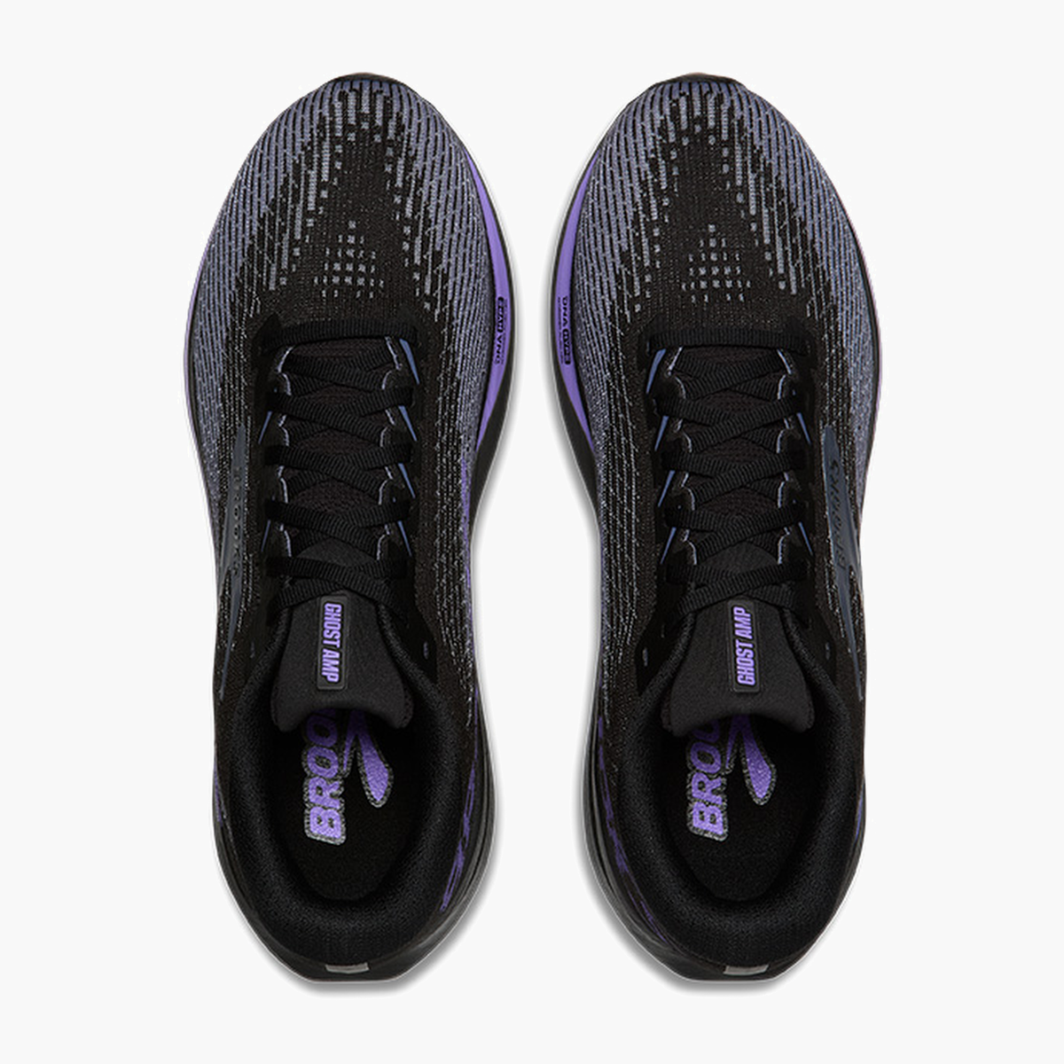 Overhead angle shot of Men's Ghost Amp in Black / Grey / Purple Hebe