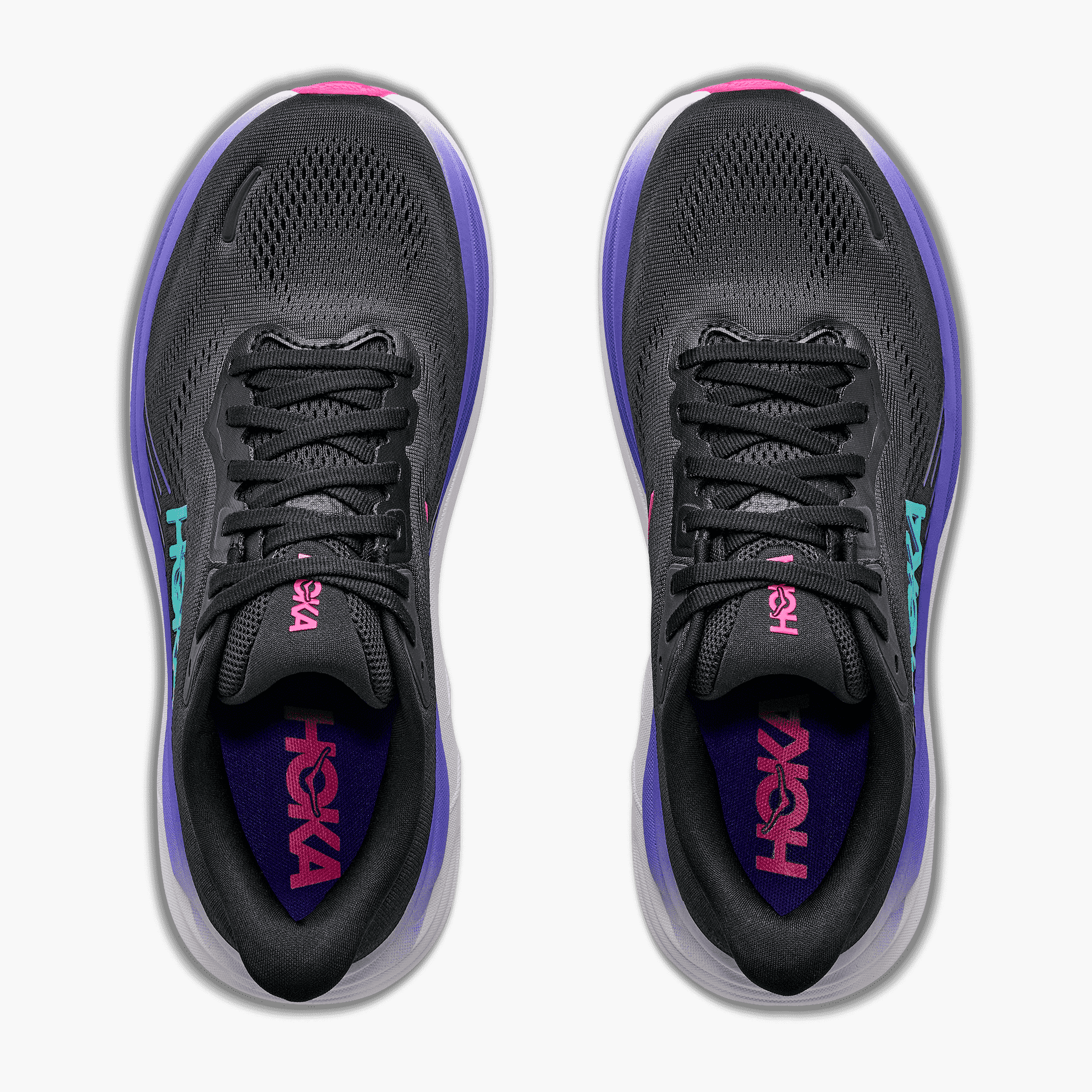 Overhead angle shot of Women's Clifton 11 in Black / Neon Nebula