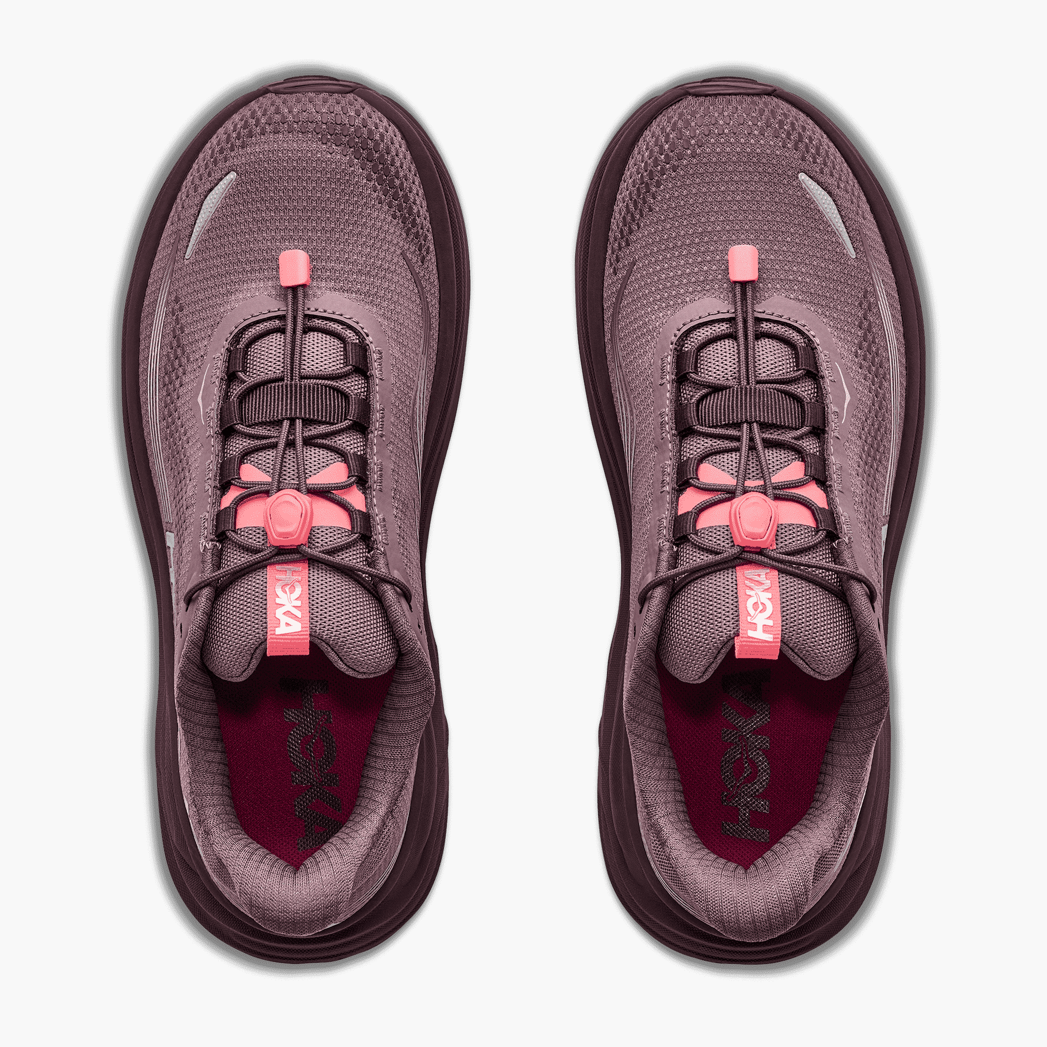 Overhead angle shot of Women's Clifton 11 Gore-Tex in Smoky Quartz / Deep Mauve