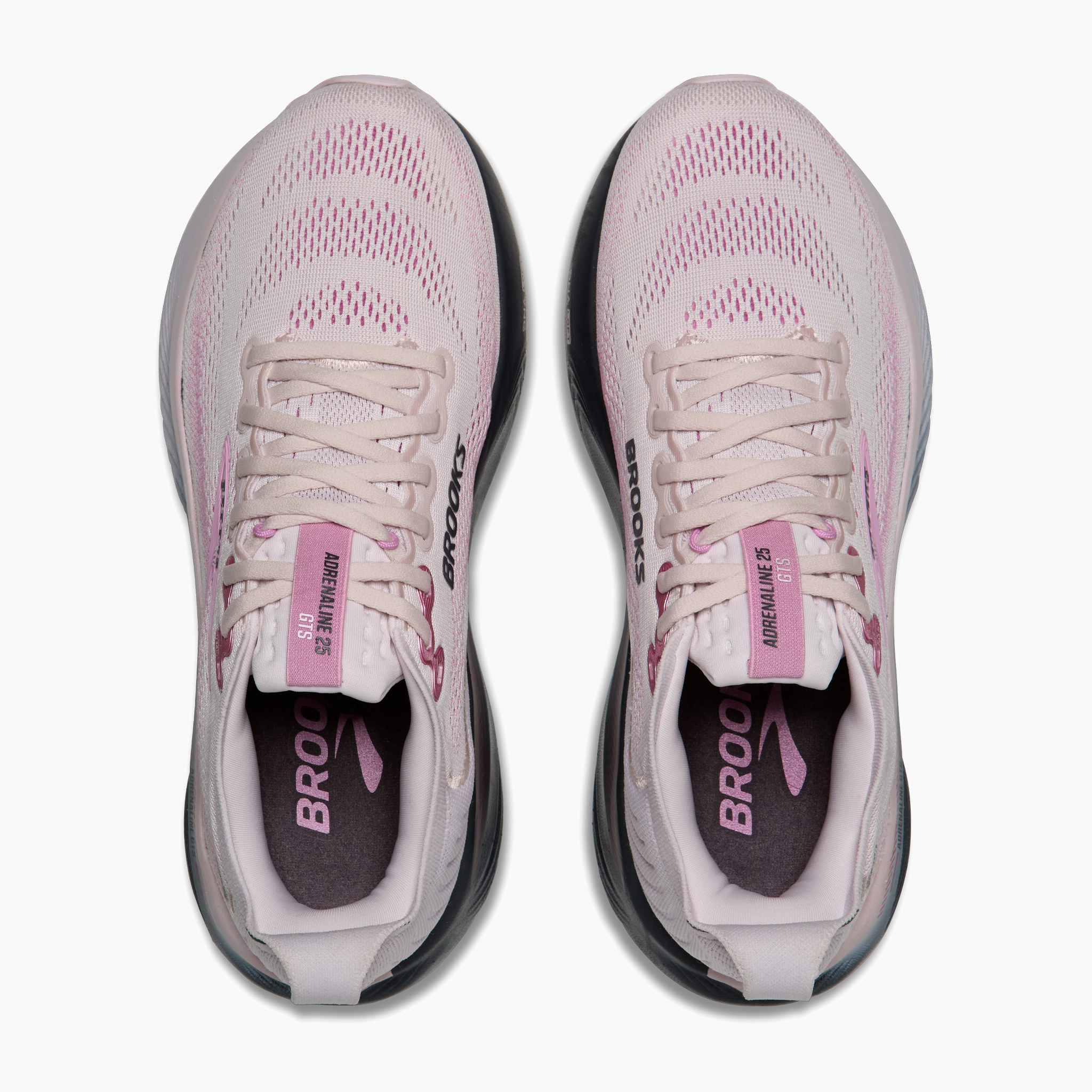 Overhead angle shot of Women's Adrenaline GTS 25 in Mauve / Ebony / Pink