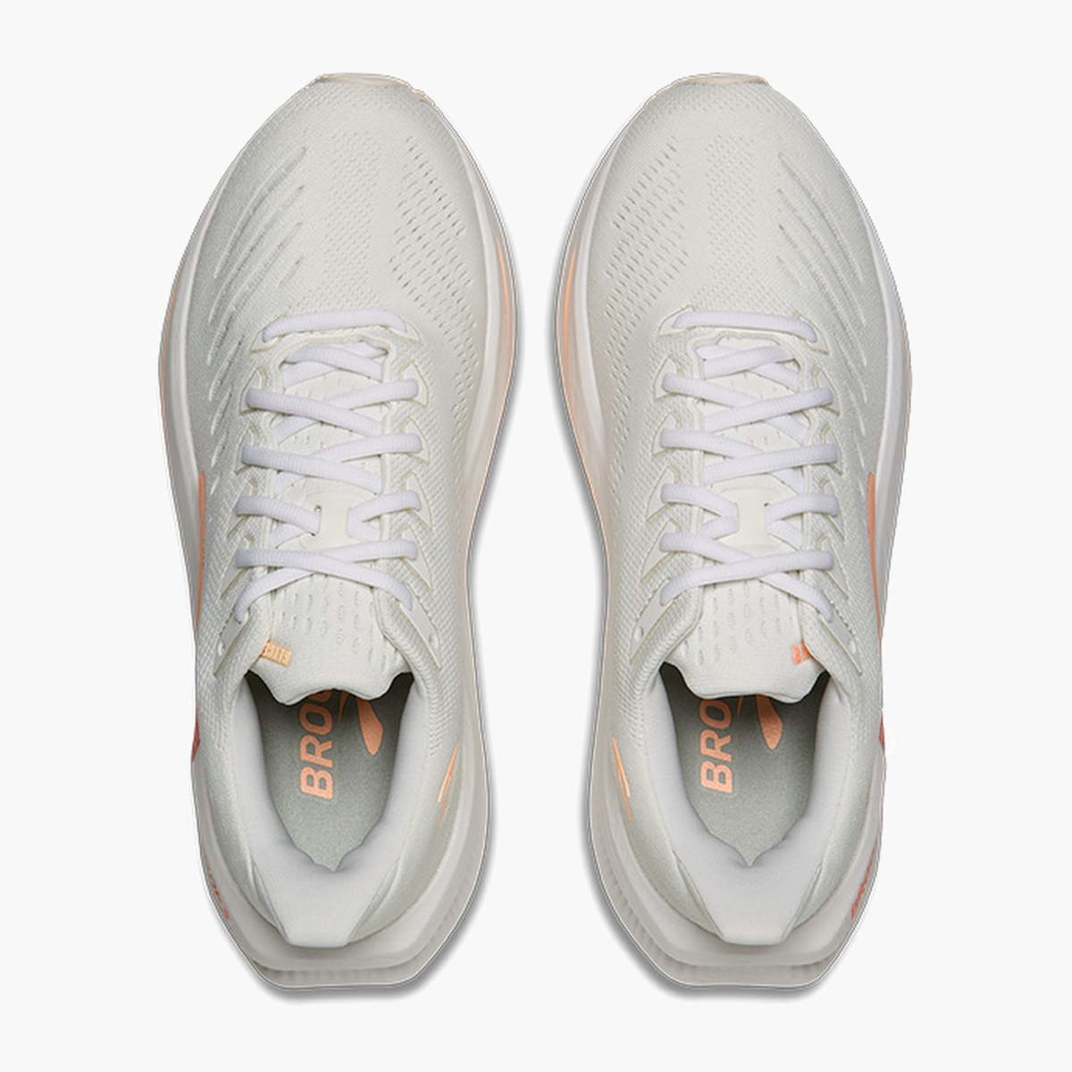 Overhead angle shot of Women's Glycerin Max 2 in White / Coral / Peach