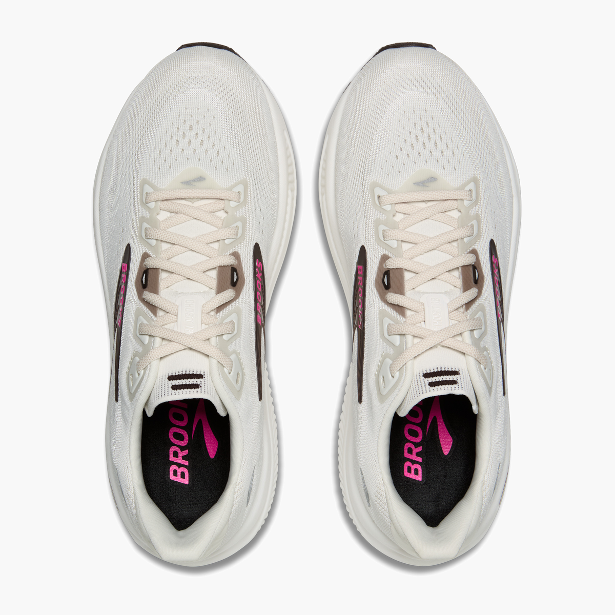 Overhead angle shot of Women's Ghost 18 in Coconut / Coffee / Fuchsia