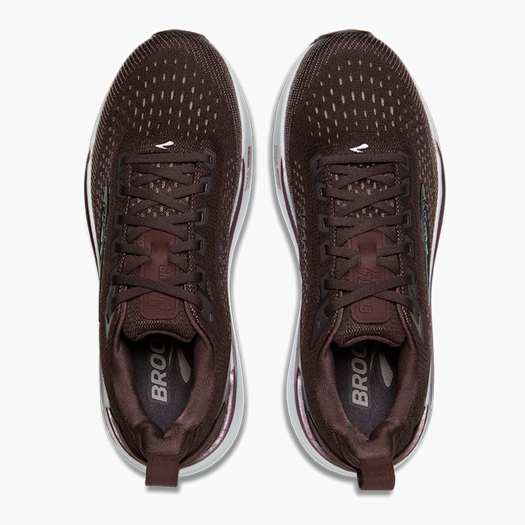 Overhead angle shot of Women's Ghost Max 4 in Raisin / Purple / Metallic