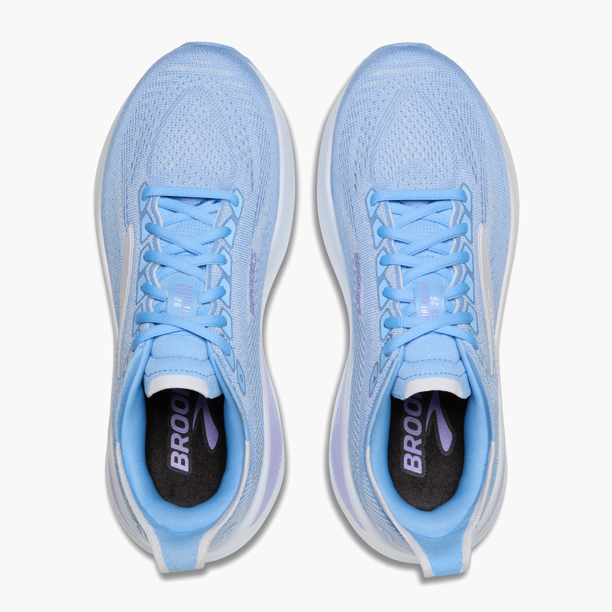 Overhead angle shot of Women's Adrenaline GTS 26 in Cornflower / Silver / Purple