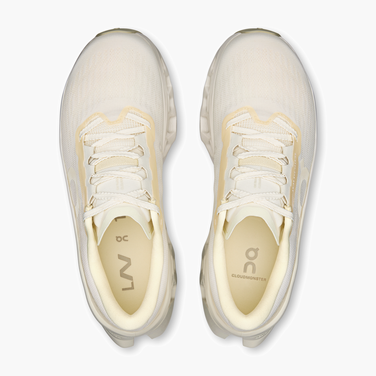 Overhead angle shot of Women's Cloudmonster 3 in Ivory | Ray