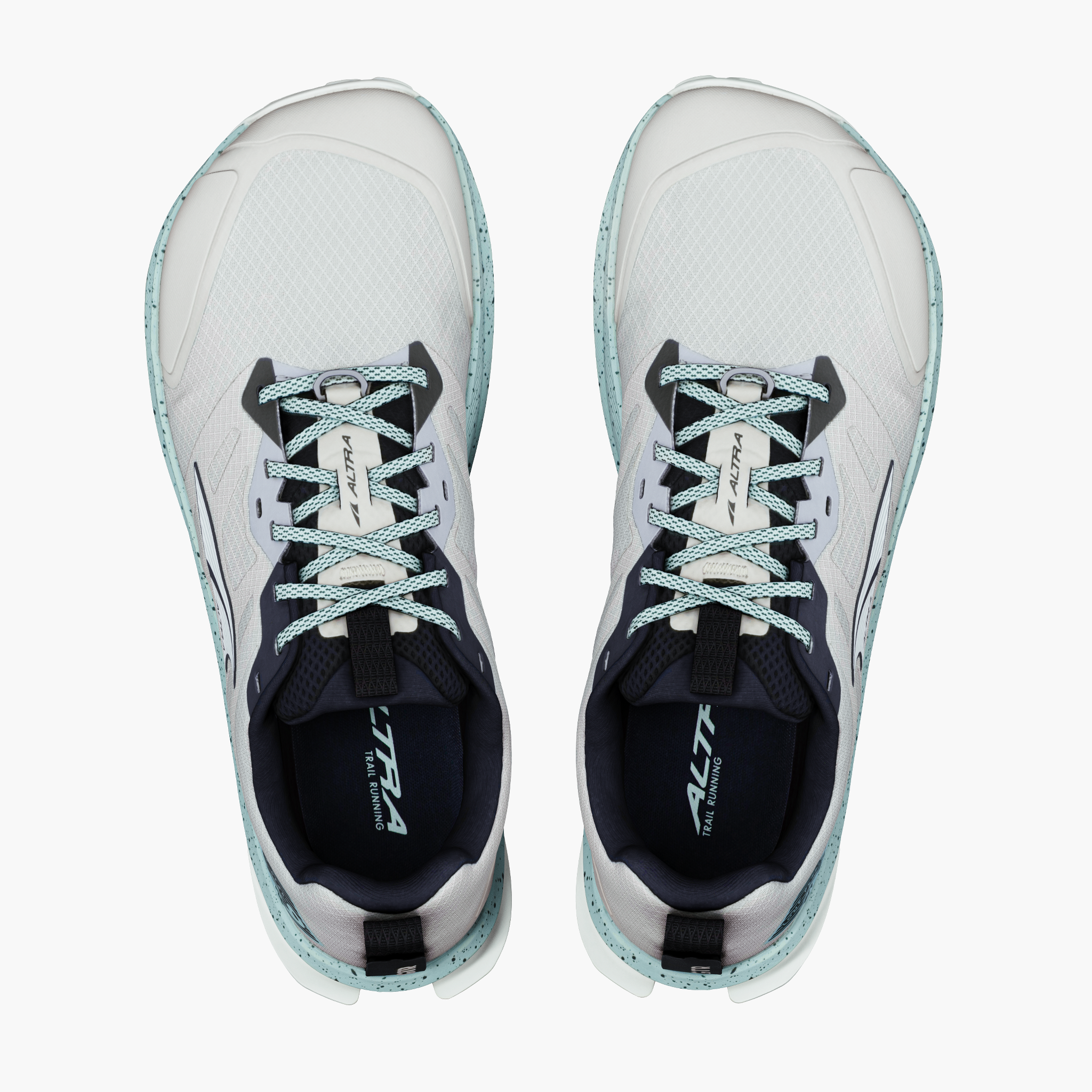 Overhead angle shot of Men's Lone Peak 9 in Flint Grey / Dawn Blue / Gn