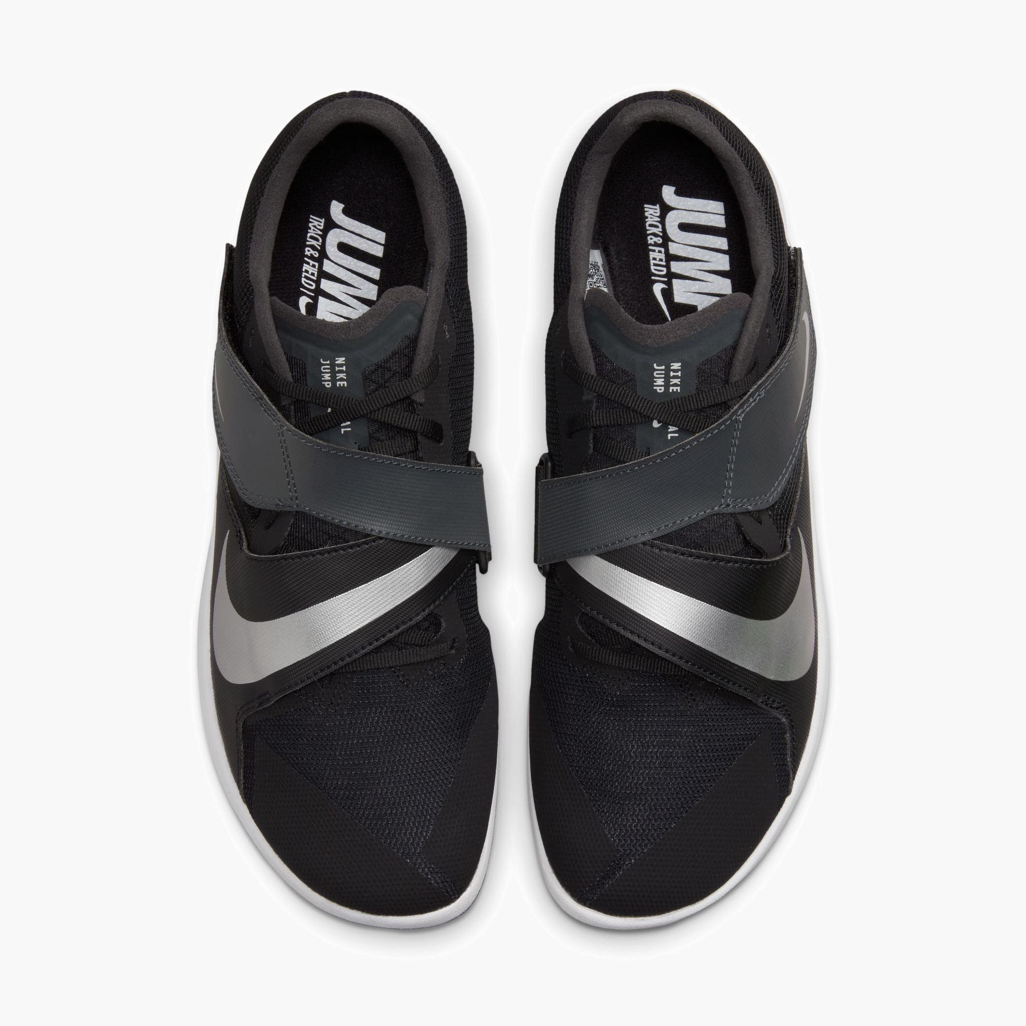 Overhead angle shot of All Gender Rival Jump in Black / Metallic Silver-dk Smoke Grey