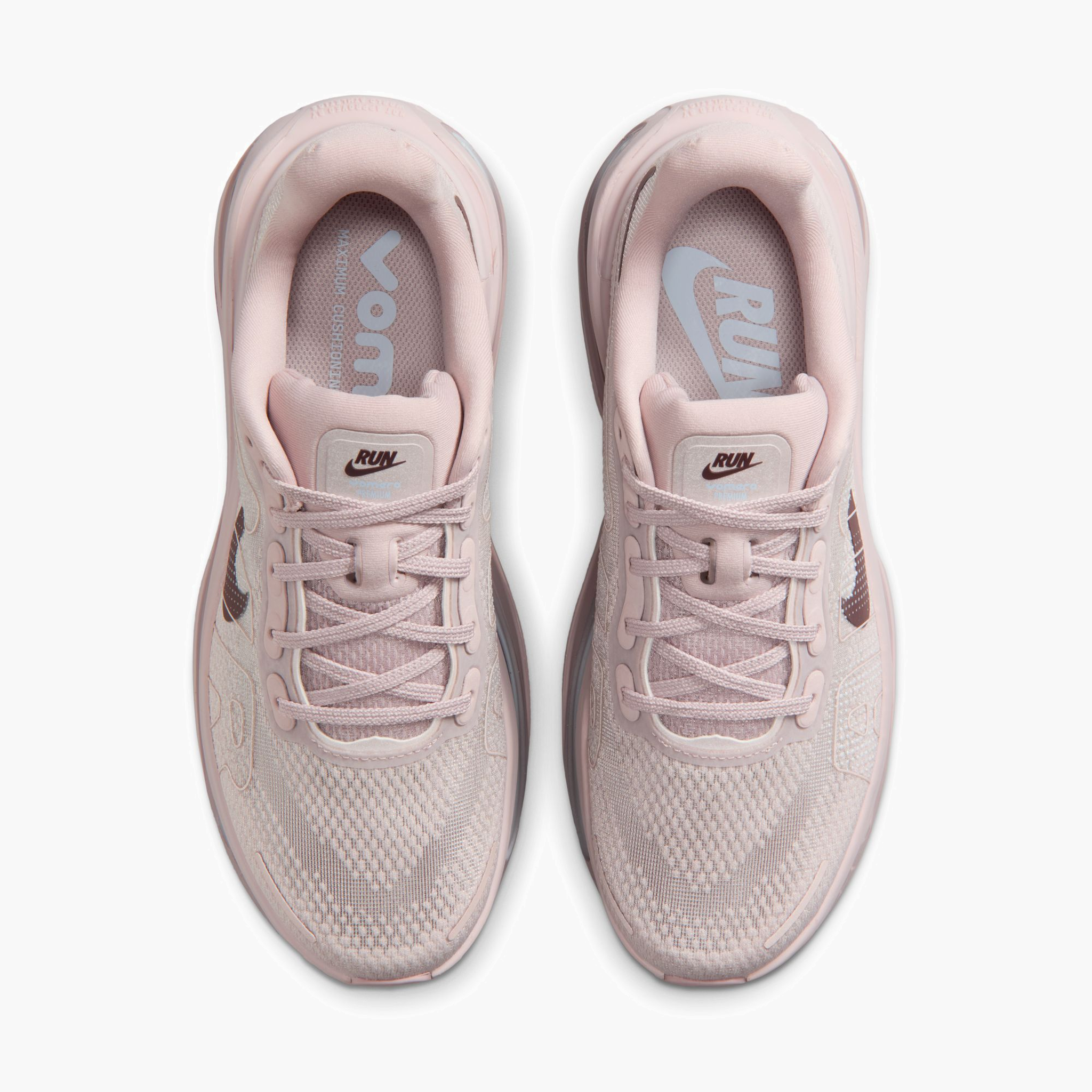 Overhead angle shot of Women's Vomero Premium in Particle Rose / Burgundy Crush