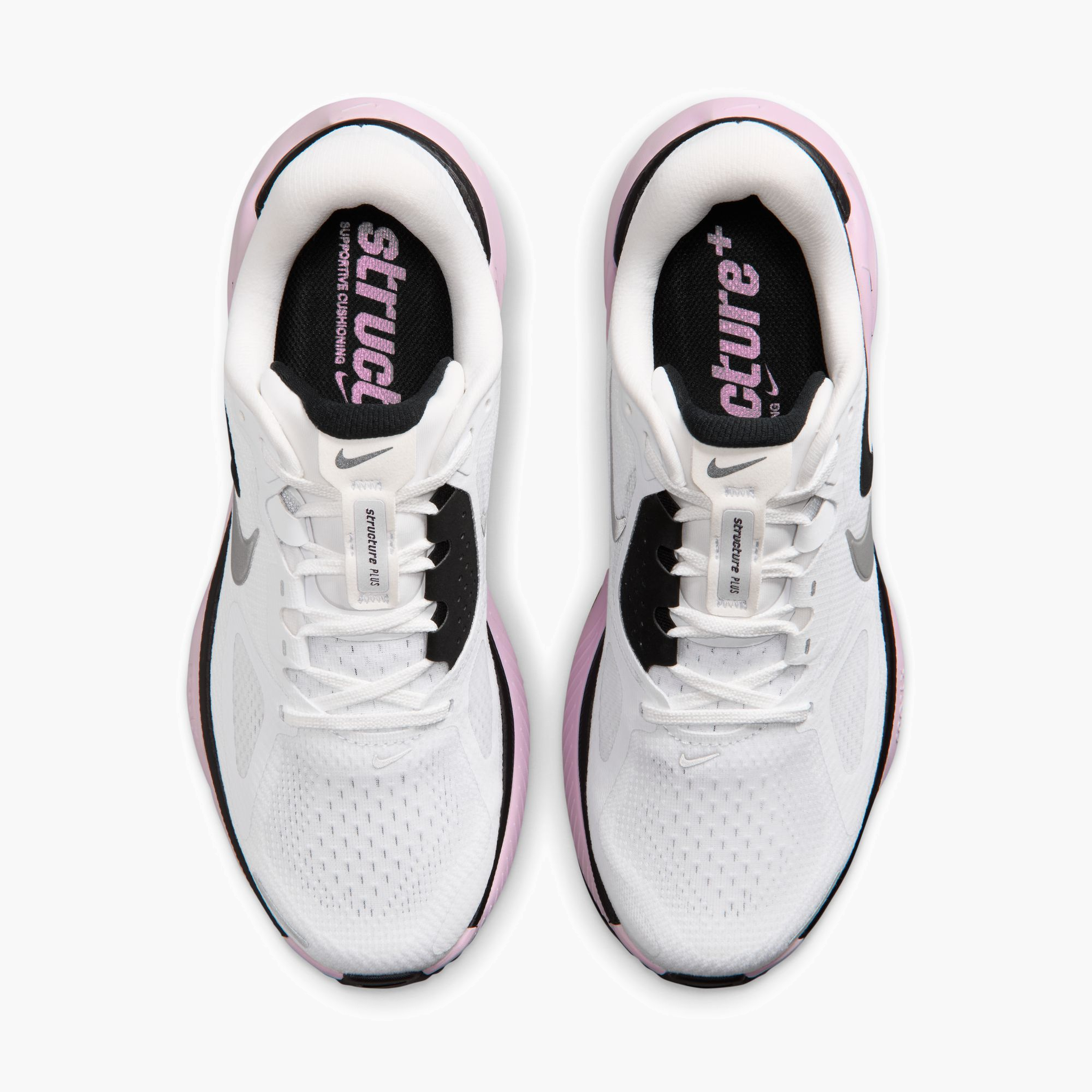 Overhead angle shot of Women's Structure Plus in White / Metallic Silver-Black