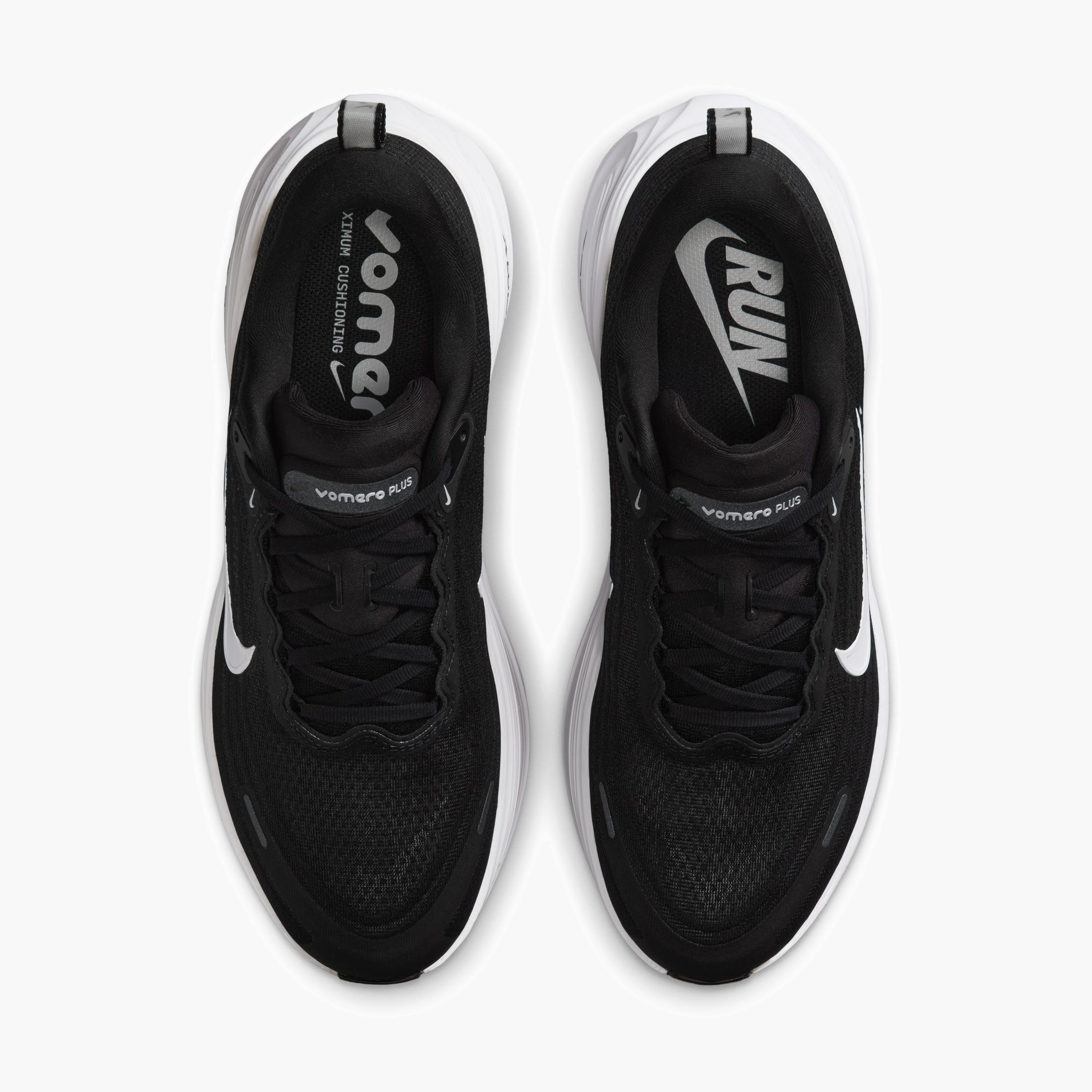 Overhead angle shot of Men's Vomero Plus in Black / White-Cool Grey