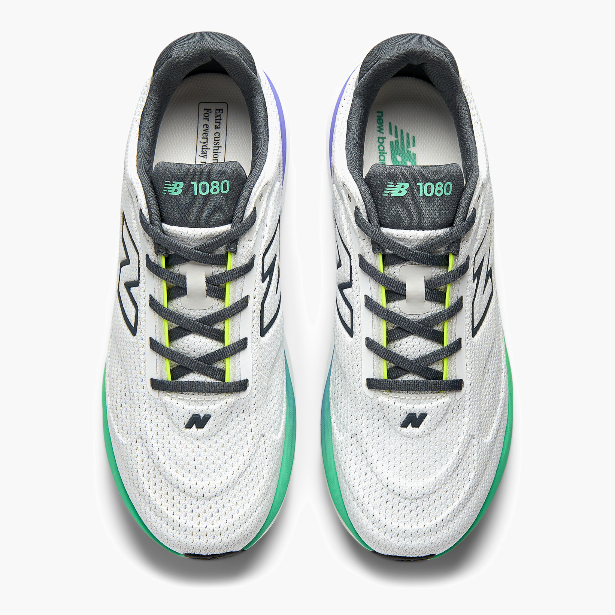 Overhead angle shot of Men's 1080 v15 in Reflection / Graphite / Deepend
