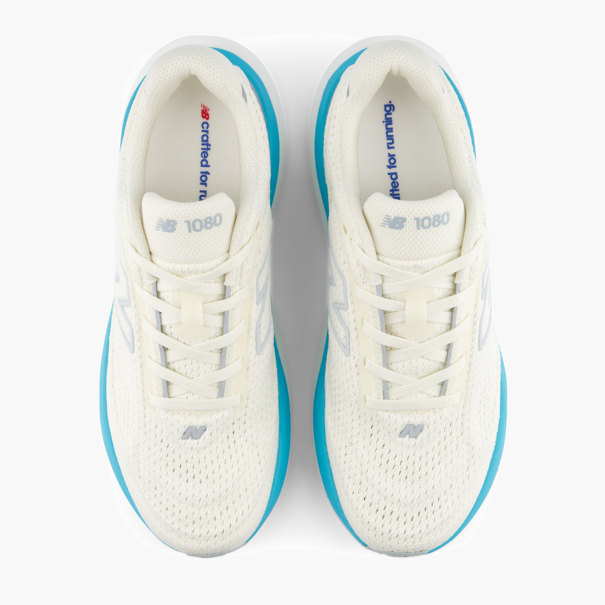 Overhead angle shot of Women's 1080 v15 in Angora / Blueglaze
