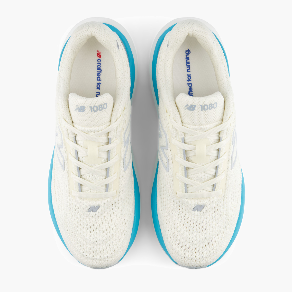 Overhead angle shot of Women's 1080 v15 in Angora / Blueglaze