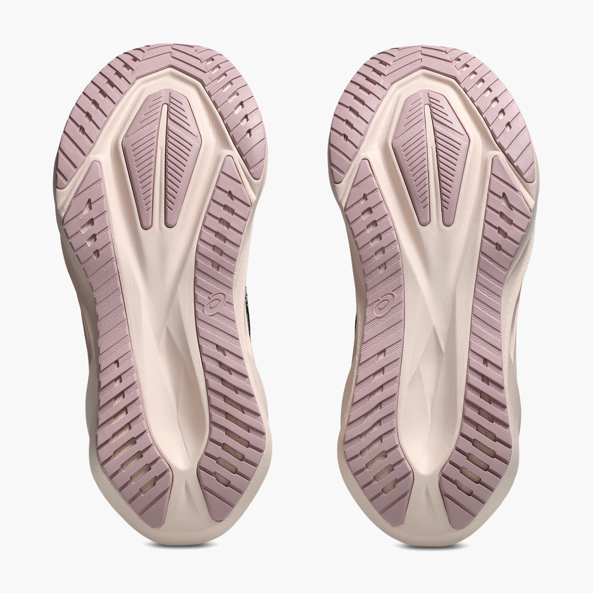 Sole angle shot of Women's Novablast 5 in Black / Pearl Pink