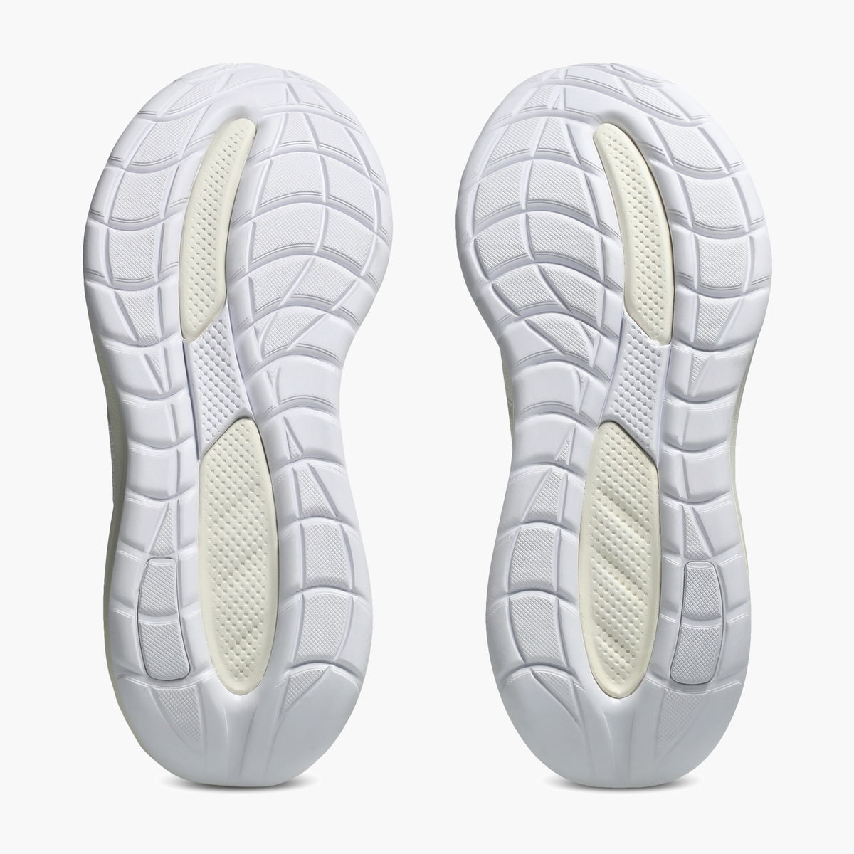 Sole angle shot of Women's Gel-Cumulus 28 in Cream / Glacier Grey