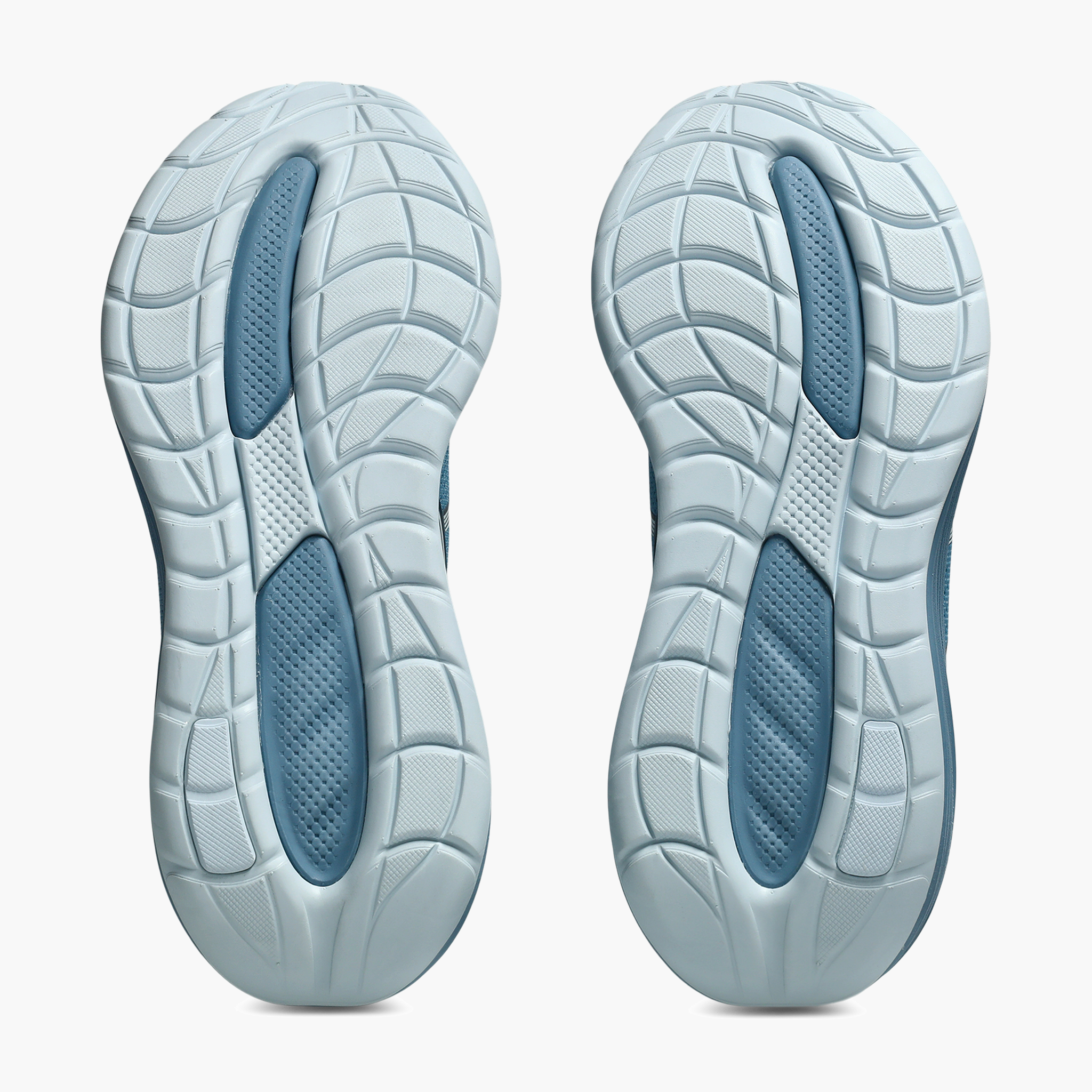Sole angle shot of Women's Gel-Cumulus 28 in Saba Blue / Arctic Blue