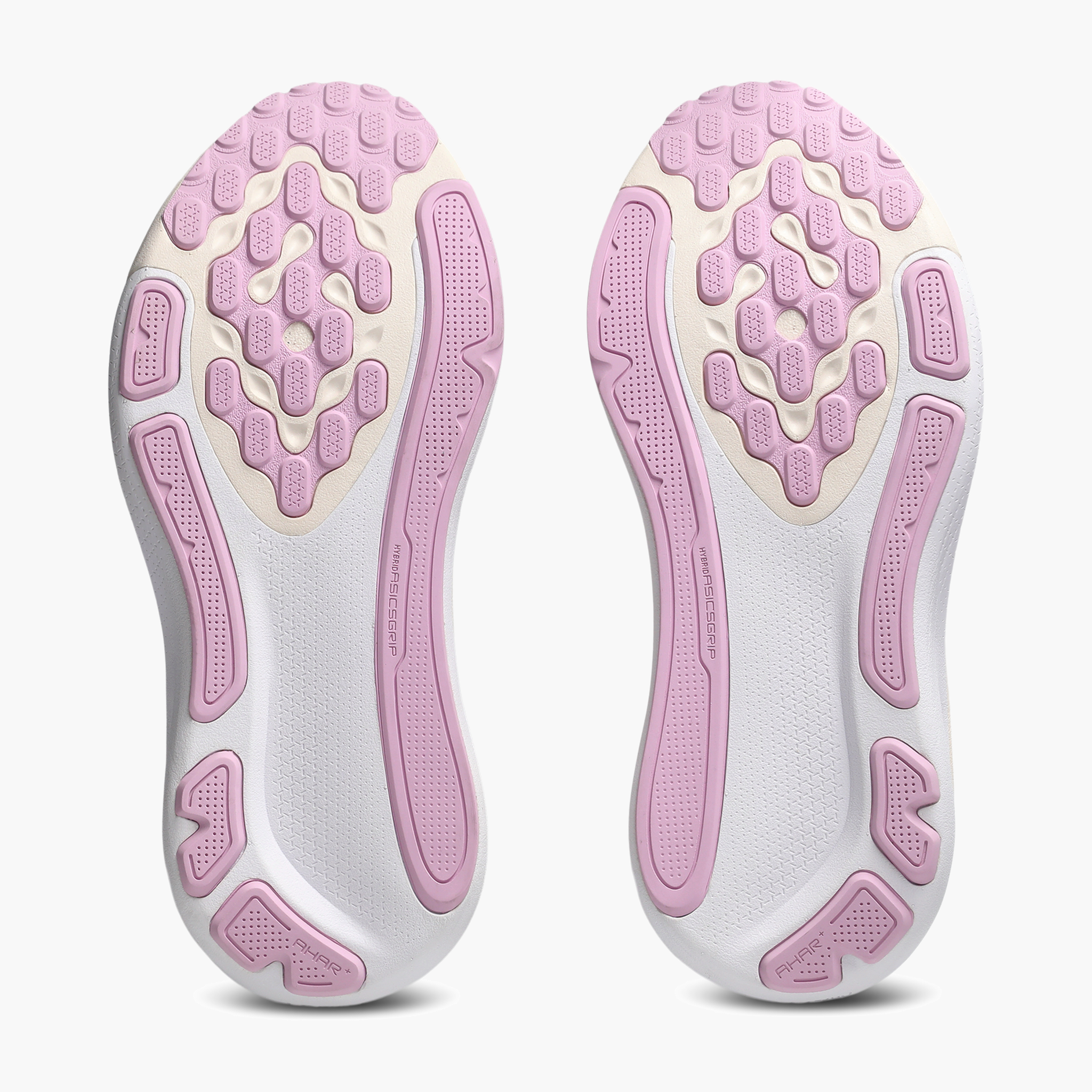 Sole angle shot of Women's Gel-Kayano 33 in White / Hazy Lilac
