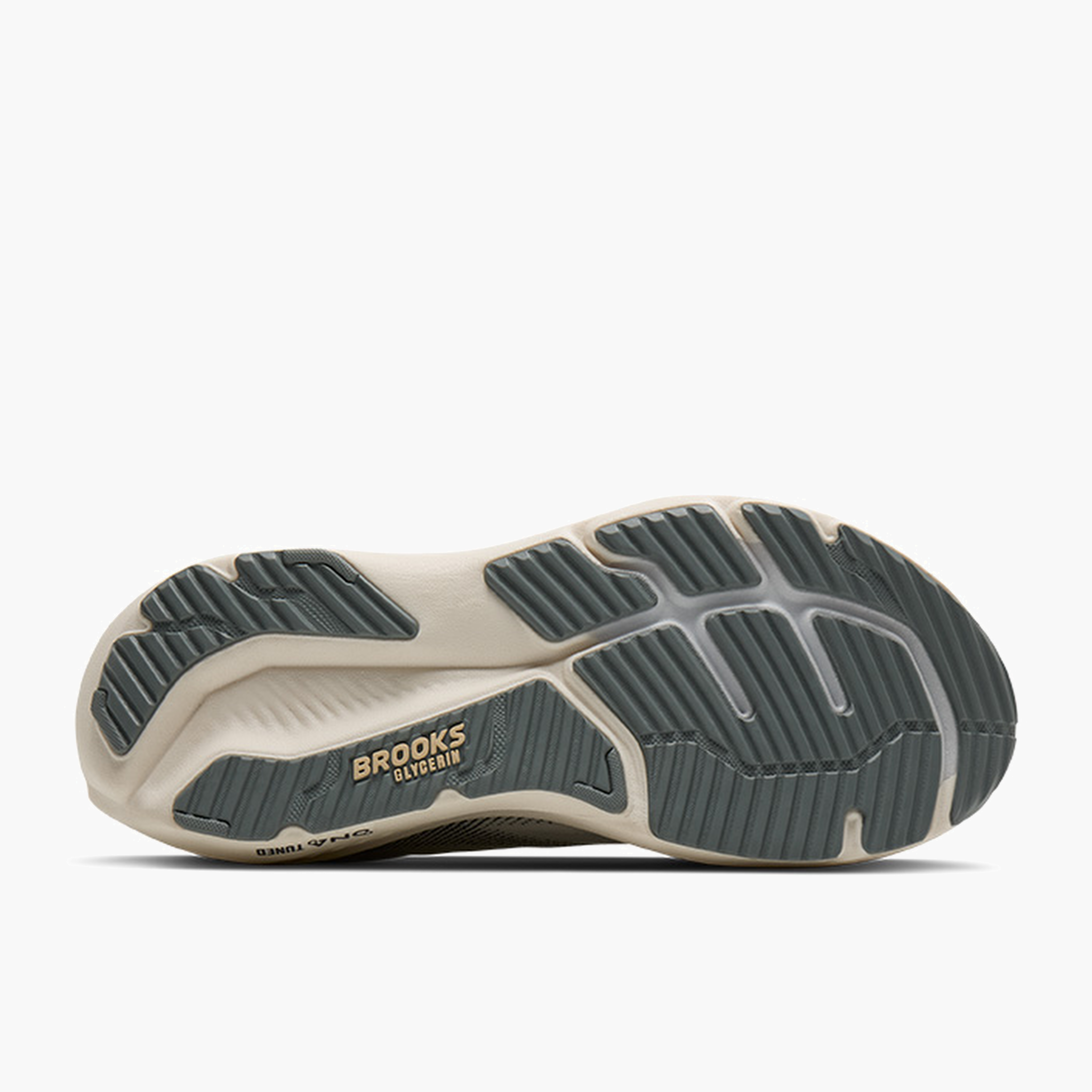 Sole angle shot of Men's Glycerin 23 in Coconut / Bleached Sand / Grey
