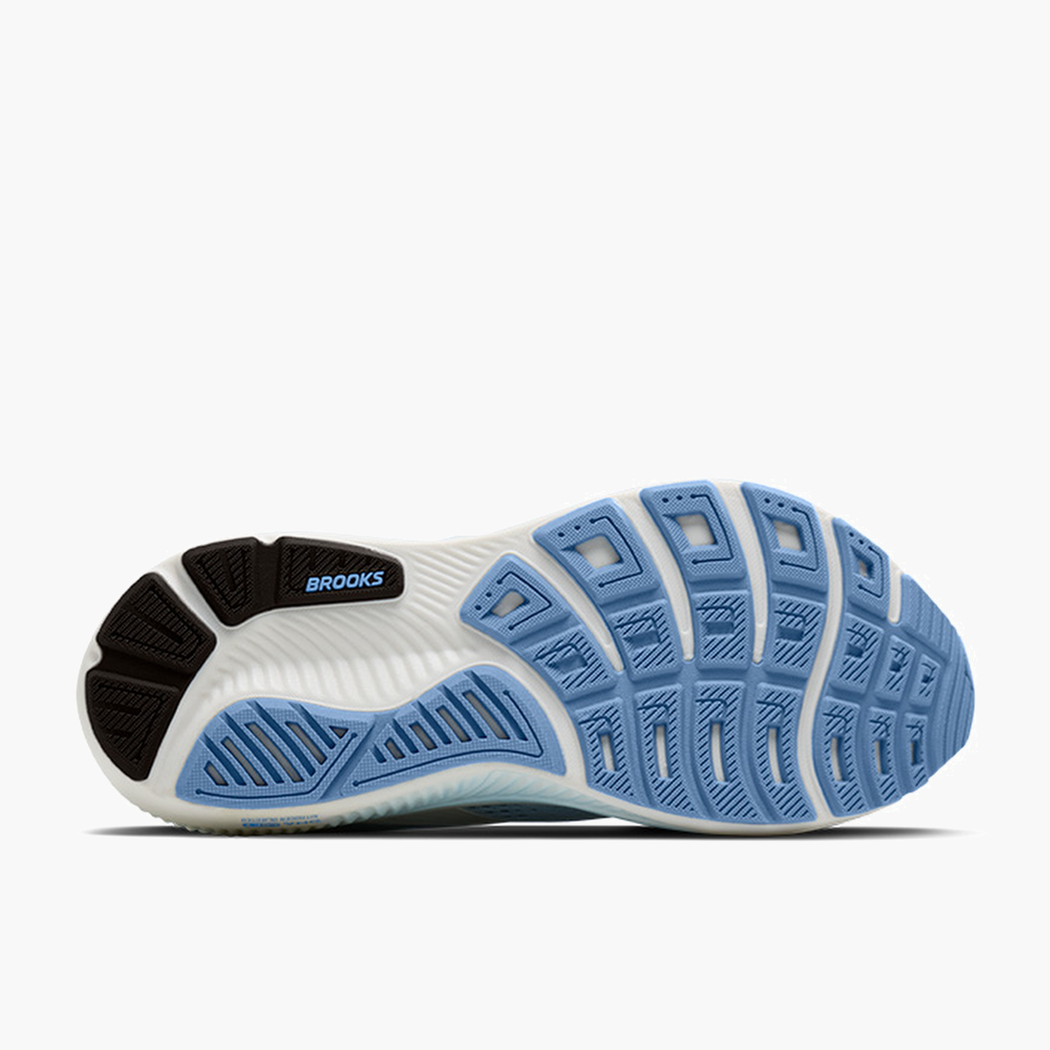 Sole angle shot of Men's Ghost 18 in White / Black / Open Air