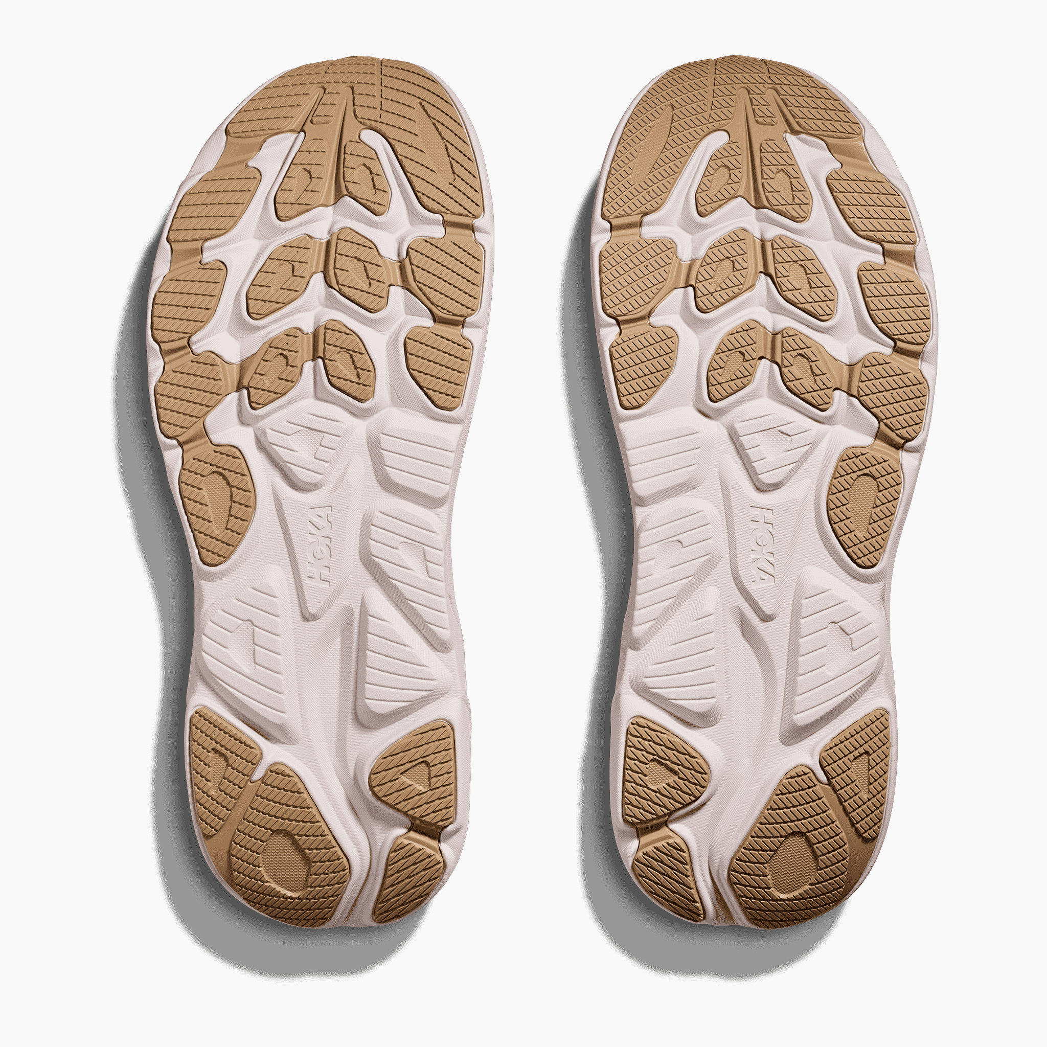 Sole angle shot of Men's Clifton 10 in Putty / Grout