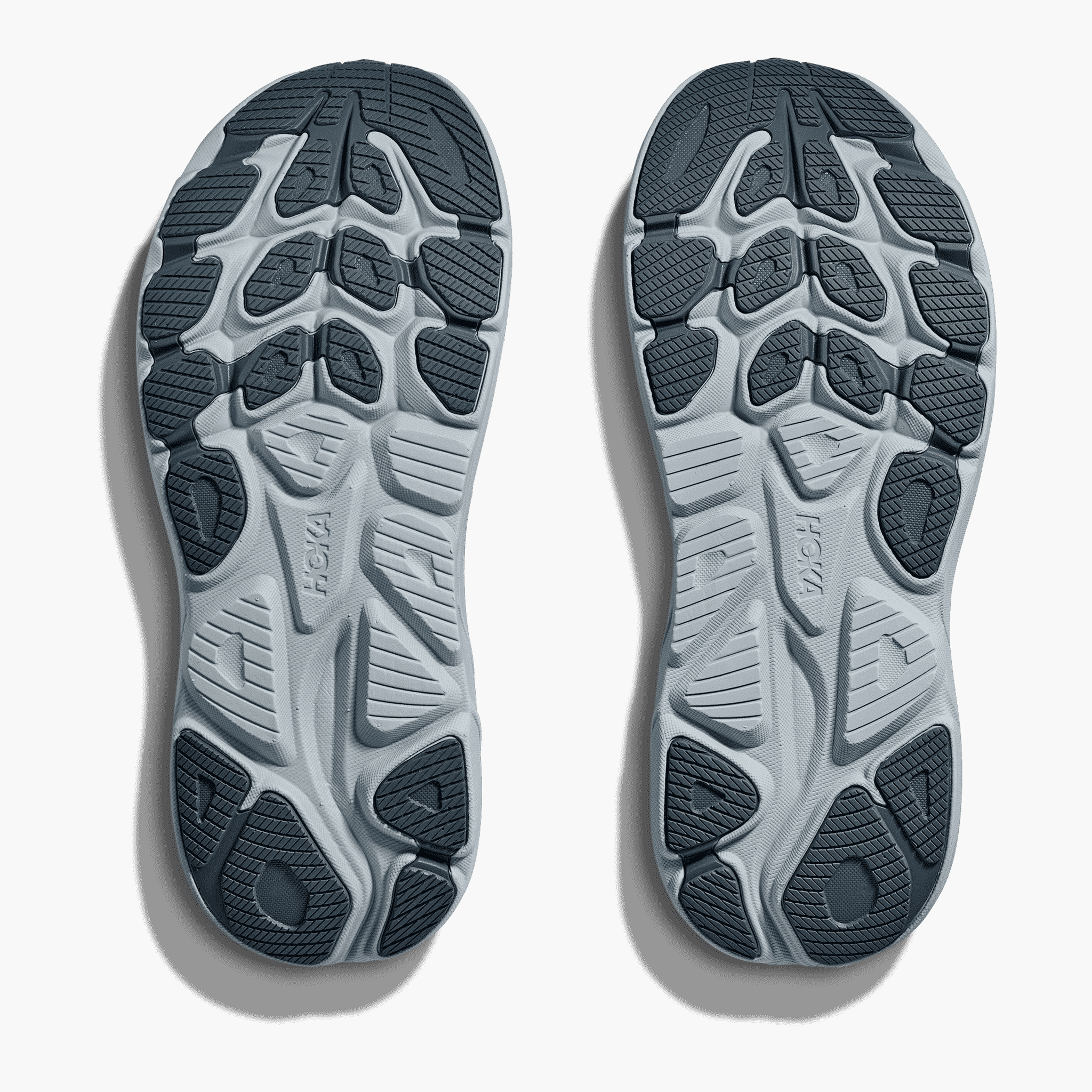 Sole angle shot of Women's Clifton 10 in Grout / Mineral Blue