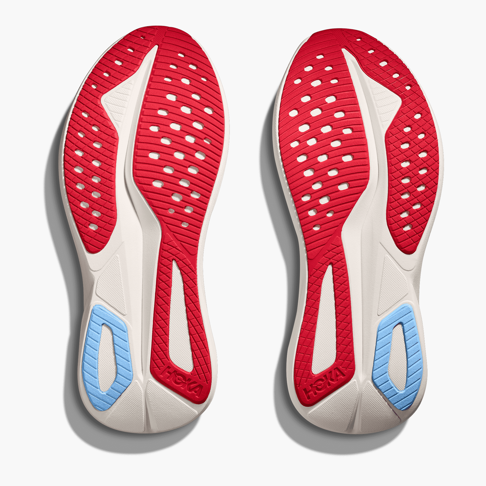 Sole angle shot of Women's Mach 7 in Alabaster / Soaring Blue