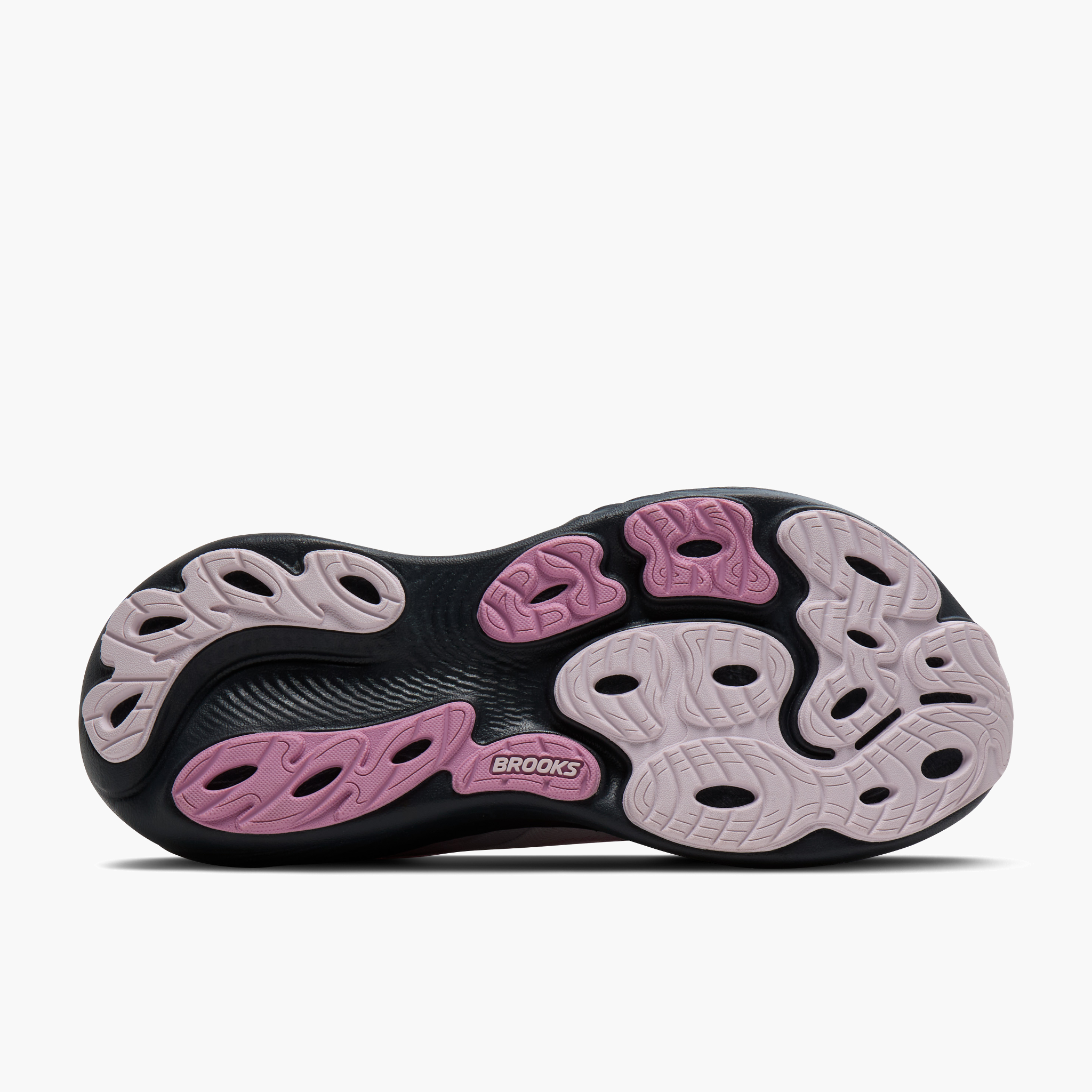 Sole angle shot of Women's Adrenaline GTS 25 in Mauve / Ebony / Pink