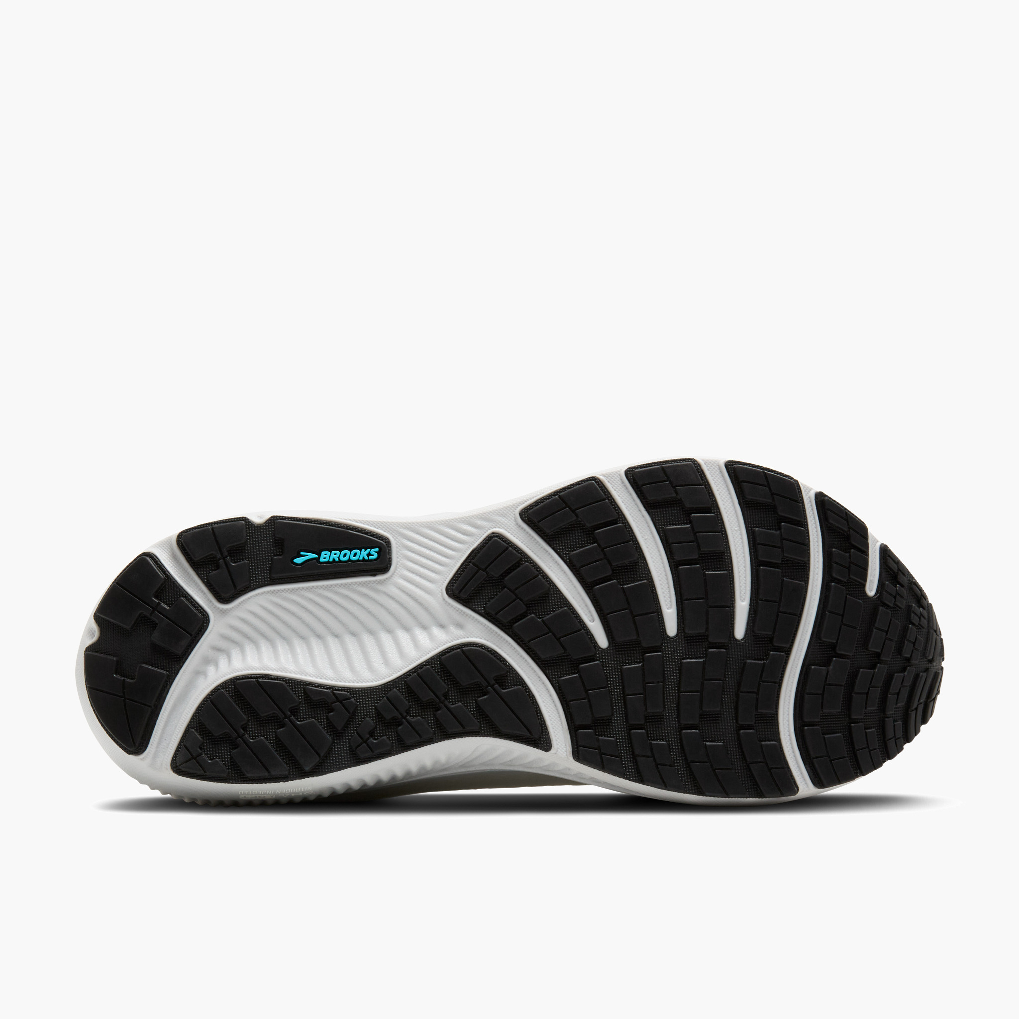 Sole angle shot of Women's Ghost 17 Gore-Tex in Coconut / Oyster / Blue