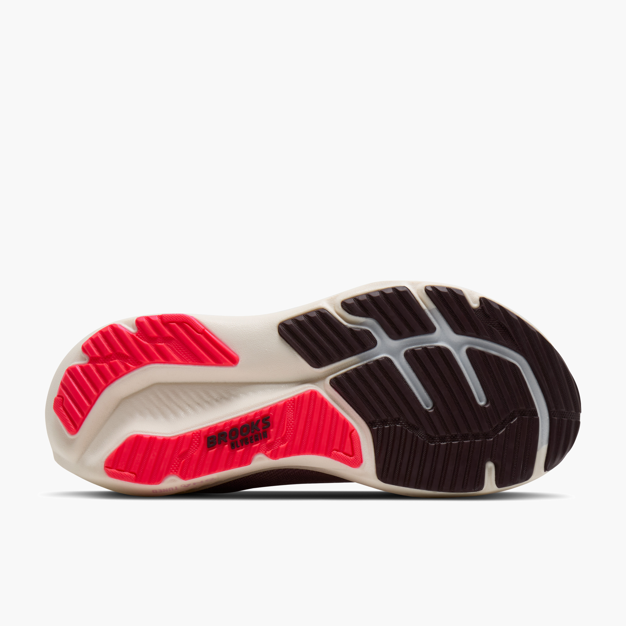 Sole angle shot of Women's Glycerin 23 in Elderberry / Peppercorn / Clear