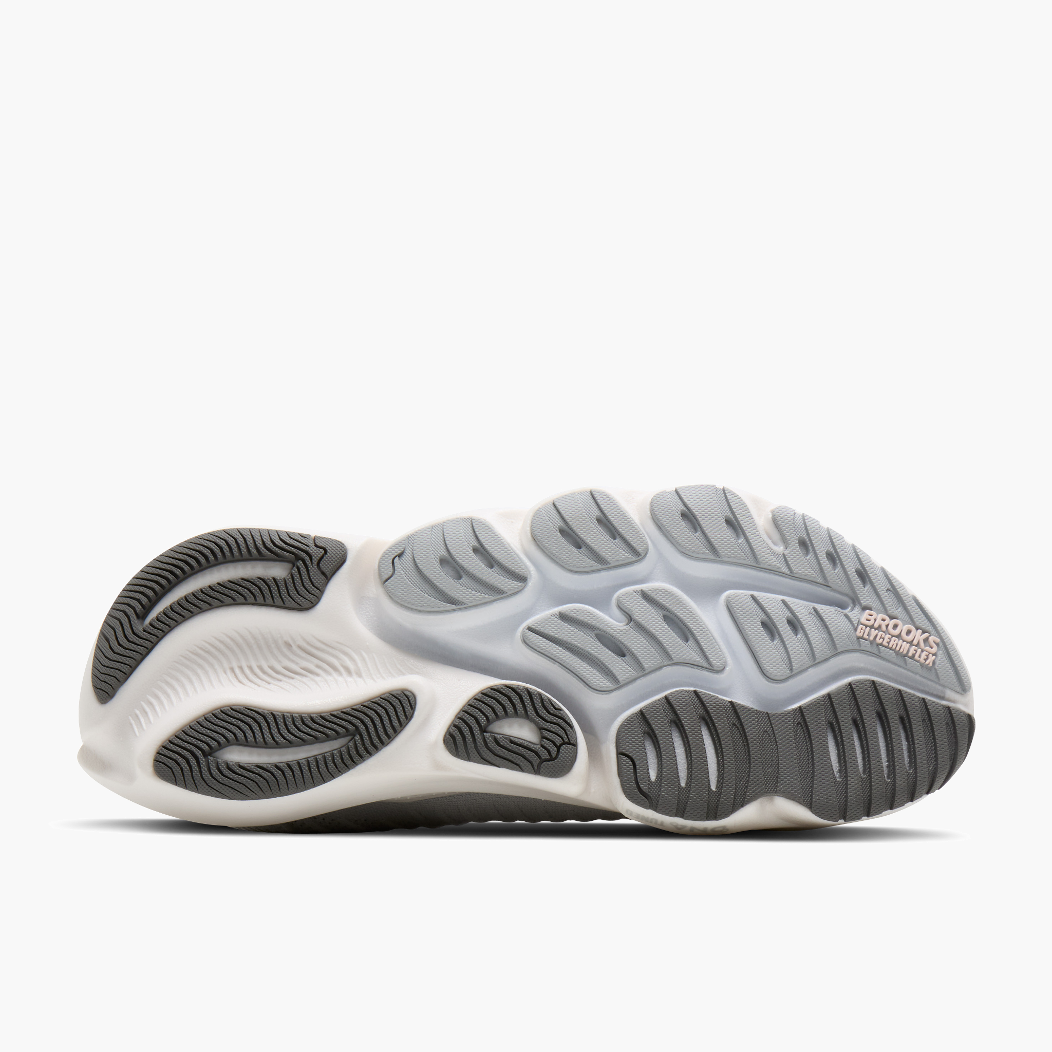 Sole angle shot of Women's Glycerin Flex in Harbor Mist / Poppy Seed / Pink