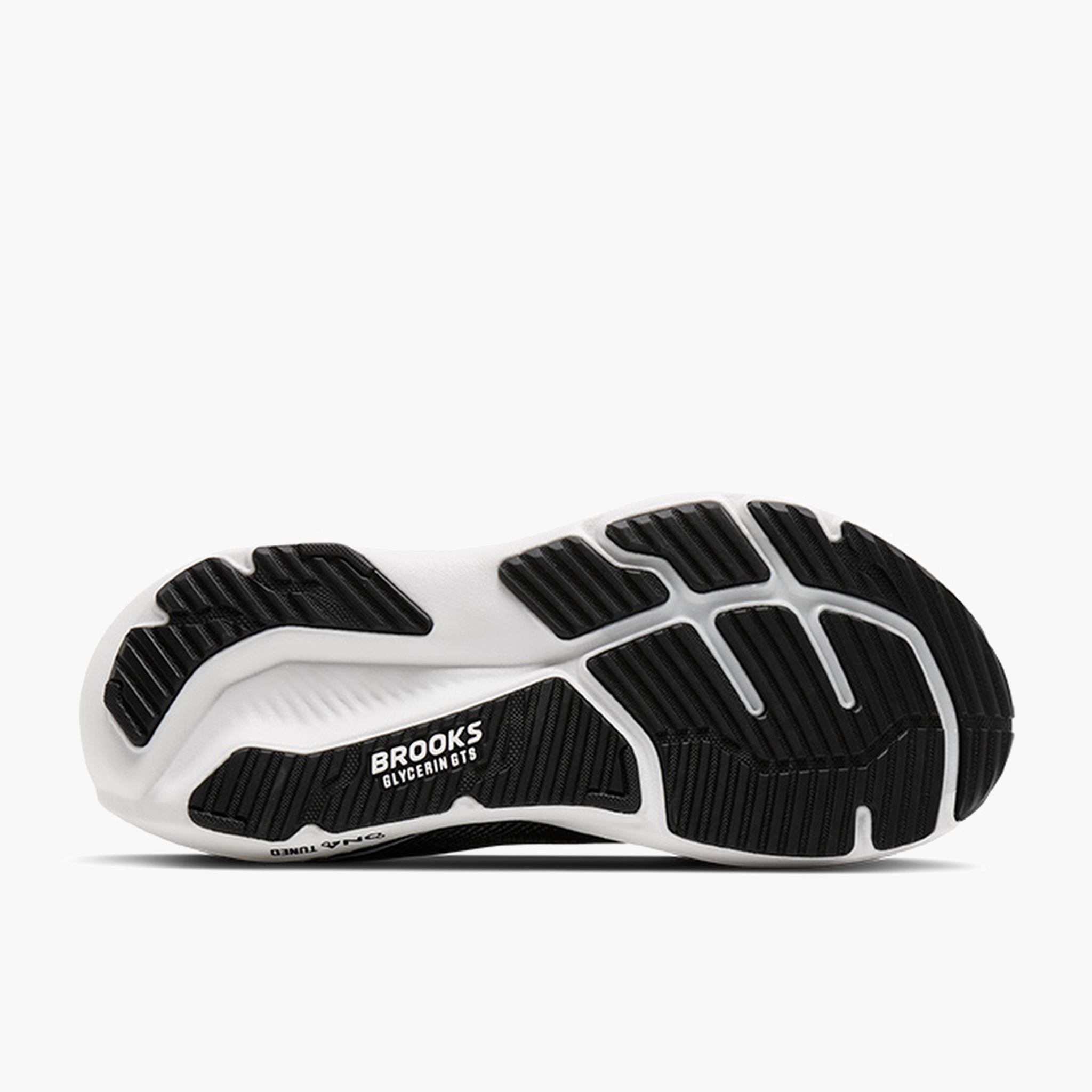 Sole angle shot of Women's Glycerin GTS 23 in Black / Grey / White